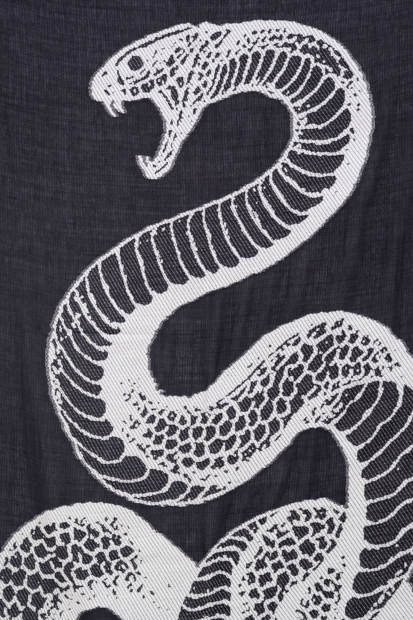 JACQUARD BLACK SCARF MAXI SNAKE ECRU 3