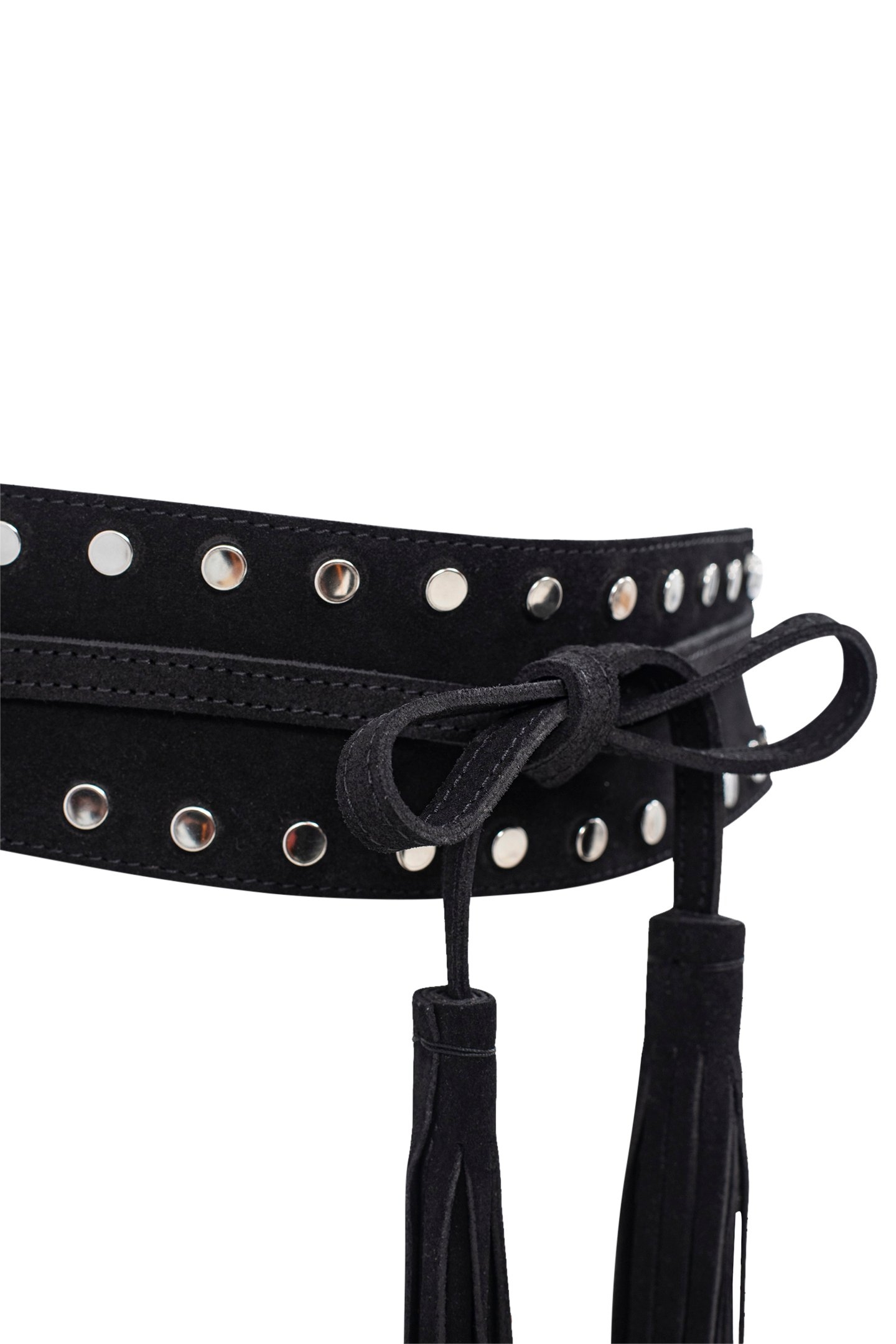 BLACK STUDDED SUEDE WIDE BELT 3