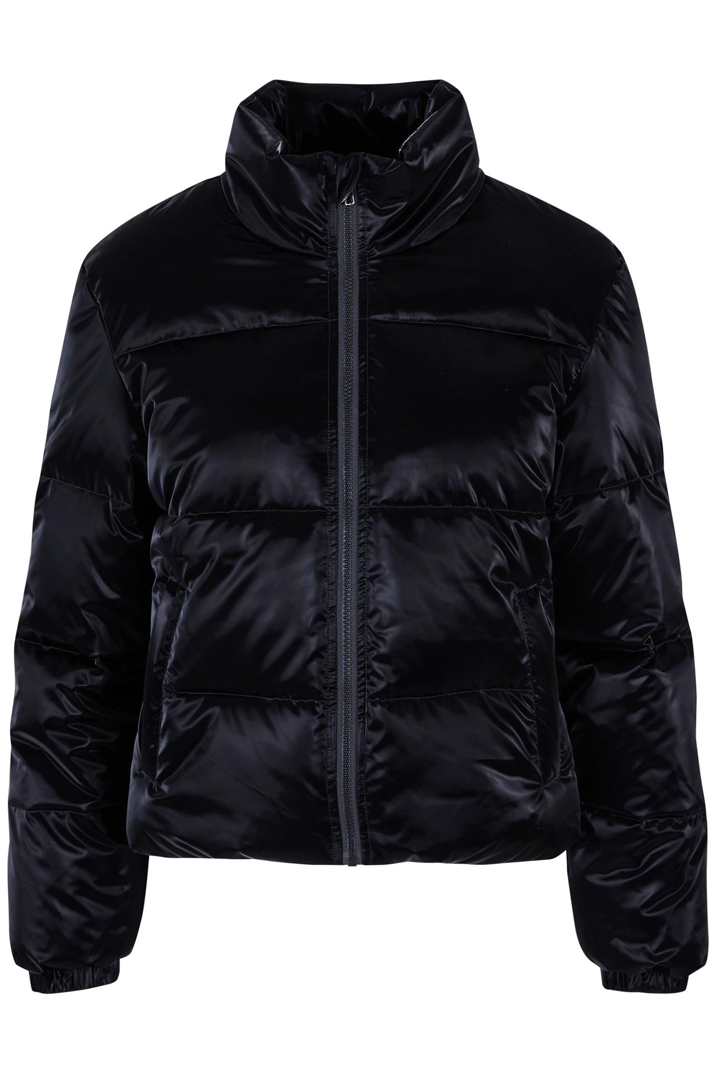 LADIES SHARK SKIN PUFFER JACKET BLACK 1