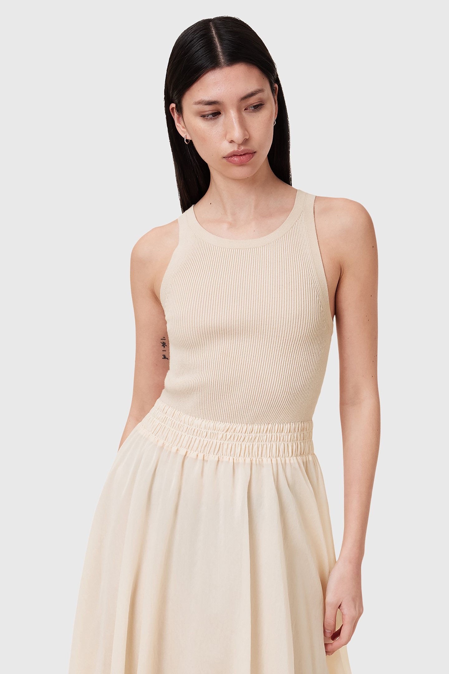 ZENIA DRESS ALMOND WHITE 5