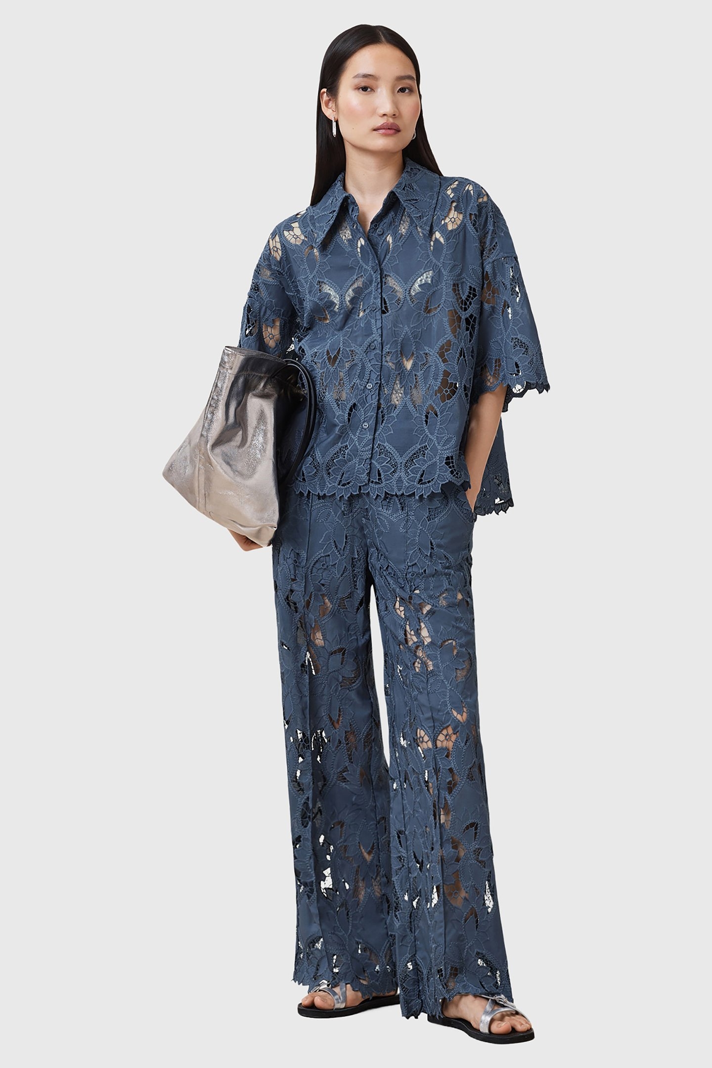 CHARLI EMB TROUSER DUSTY BLUE 6