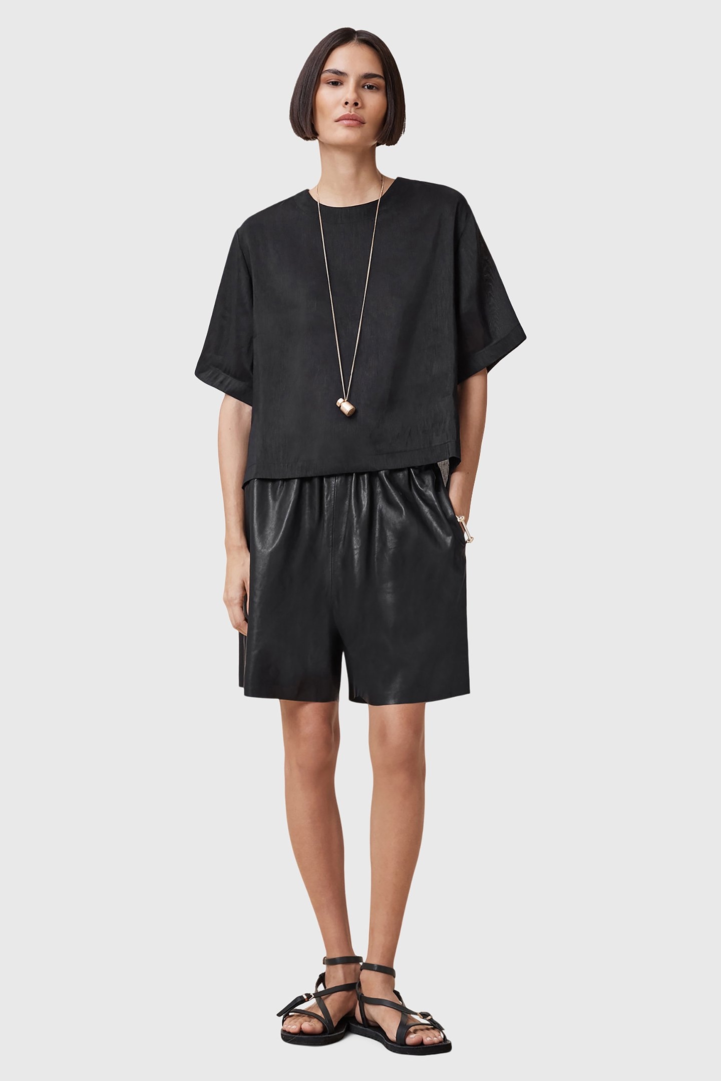 LOTTIE LINEN TOP BLACK 3