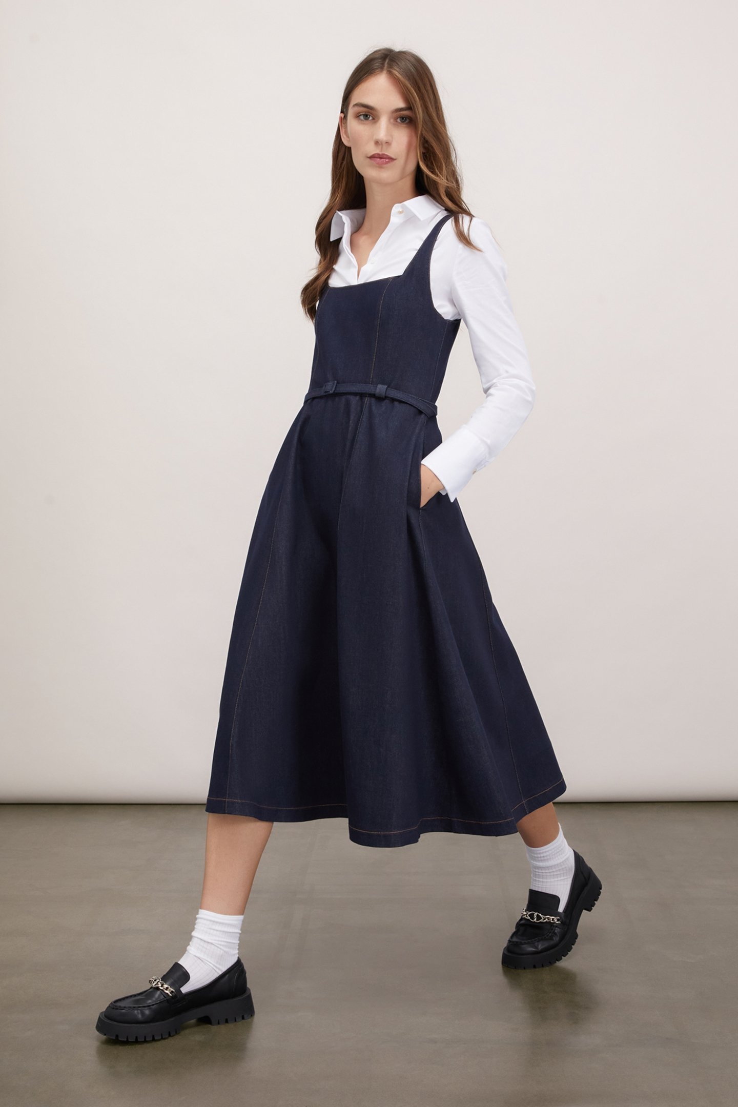 DENIM MIDI DRESS BLUE 4