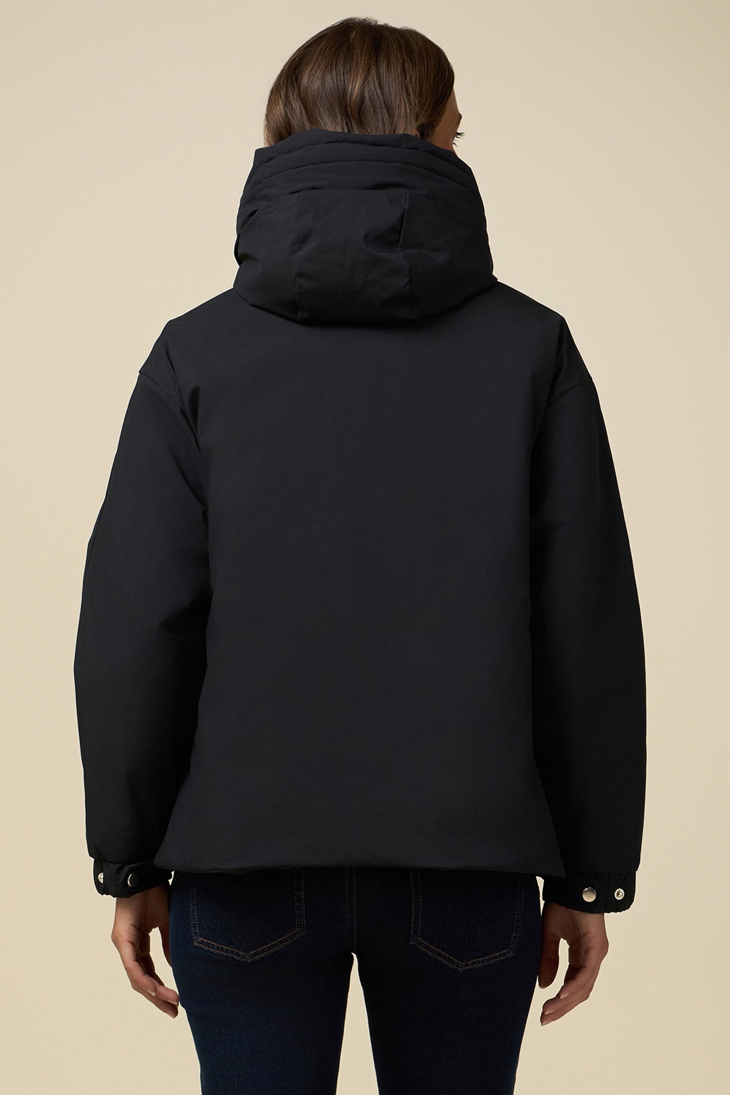 SMOOTH DOWN JACKET WITH HOOD BLACK 2