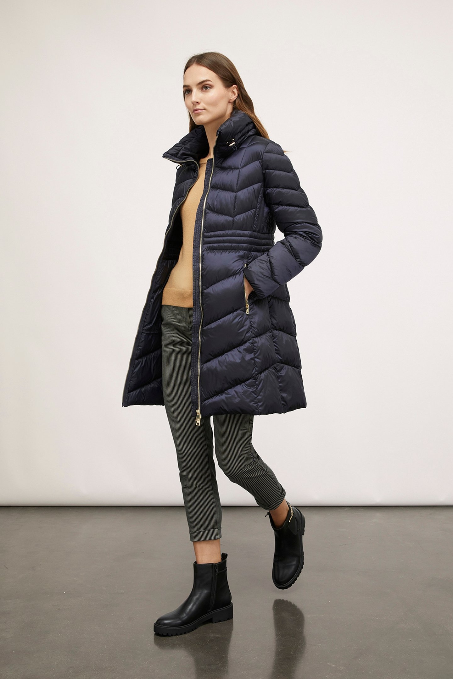 PADDED HIGH COLLAR JACKET BLUE 3