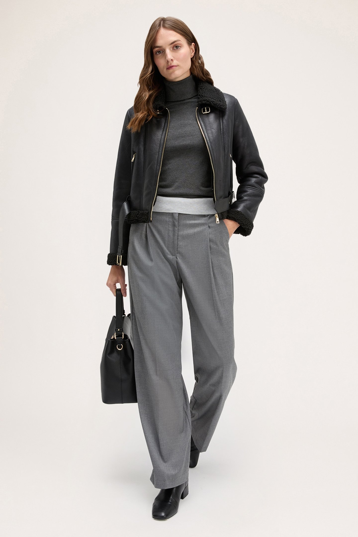 SHEEPSKIN-EFFECT JACKET BLACK 4