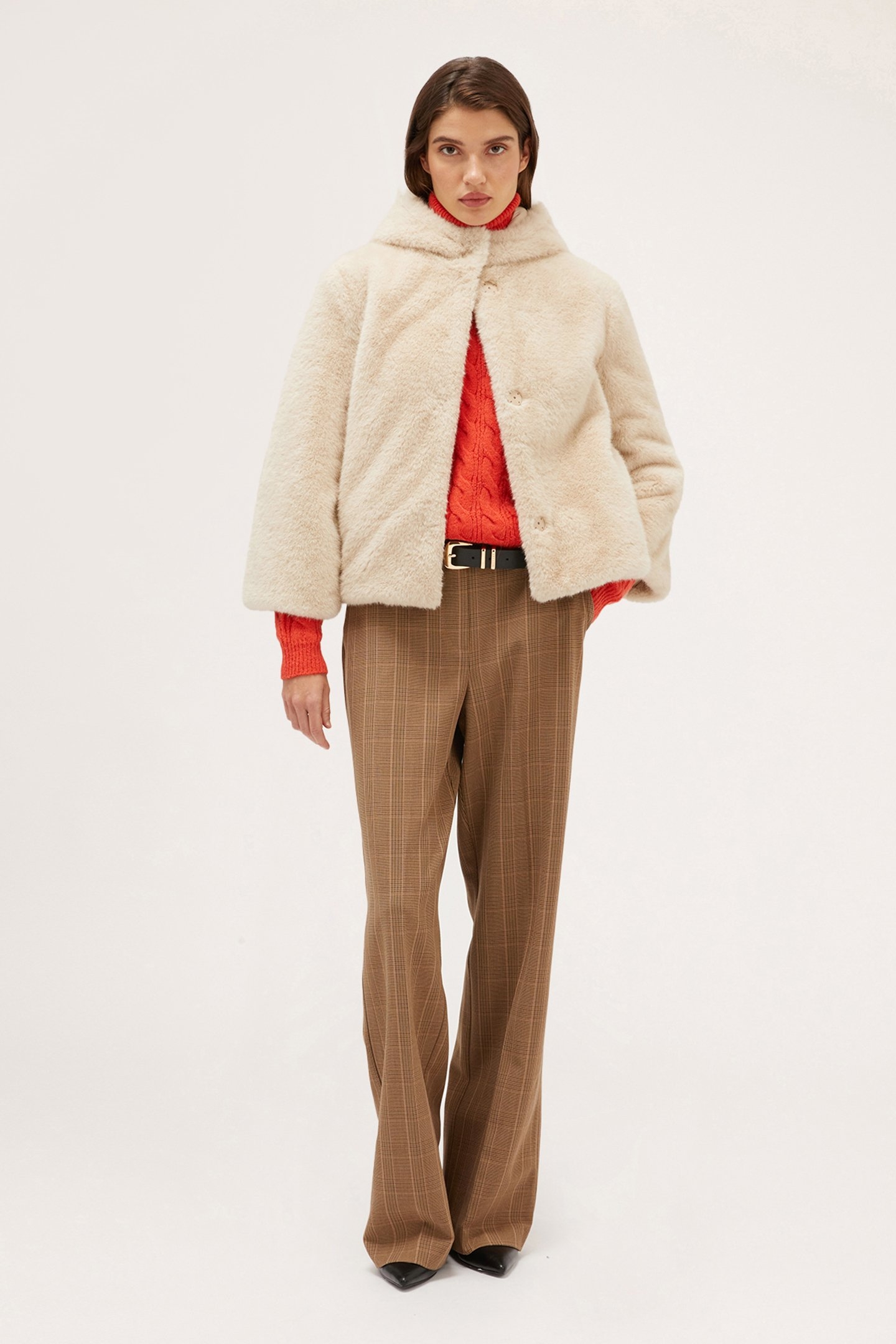 REVERSIBLE TEDDY CAPE WITH HOOD BEIGE 3