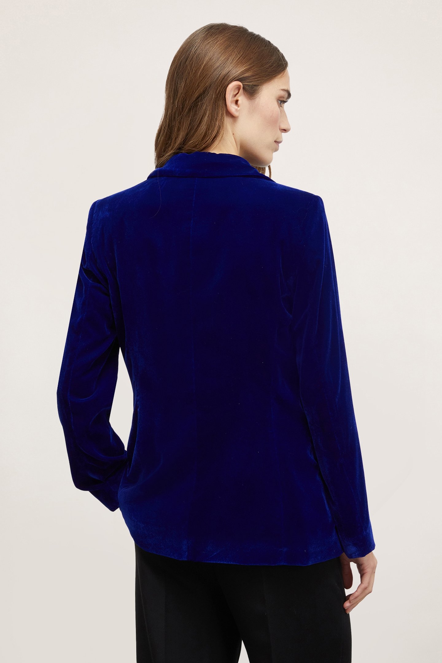 SMOOTH VELVET BLAZER JACKET BLUETTE 2