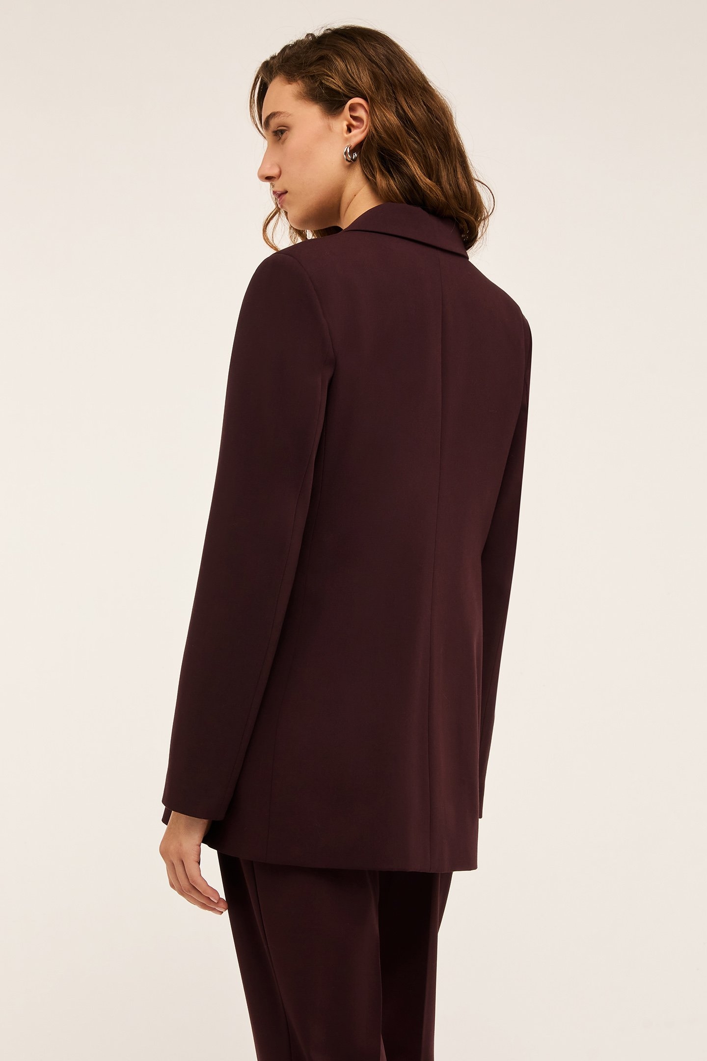 DOUBLE-BREASTED LONG JACKET BORDEAUX 2