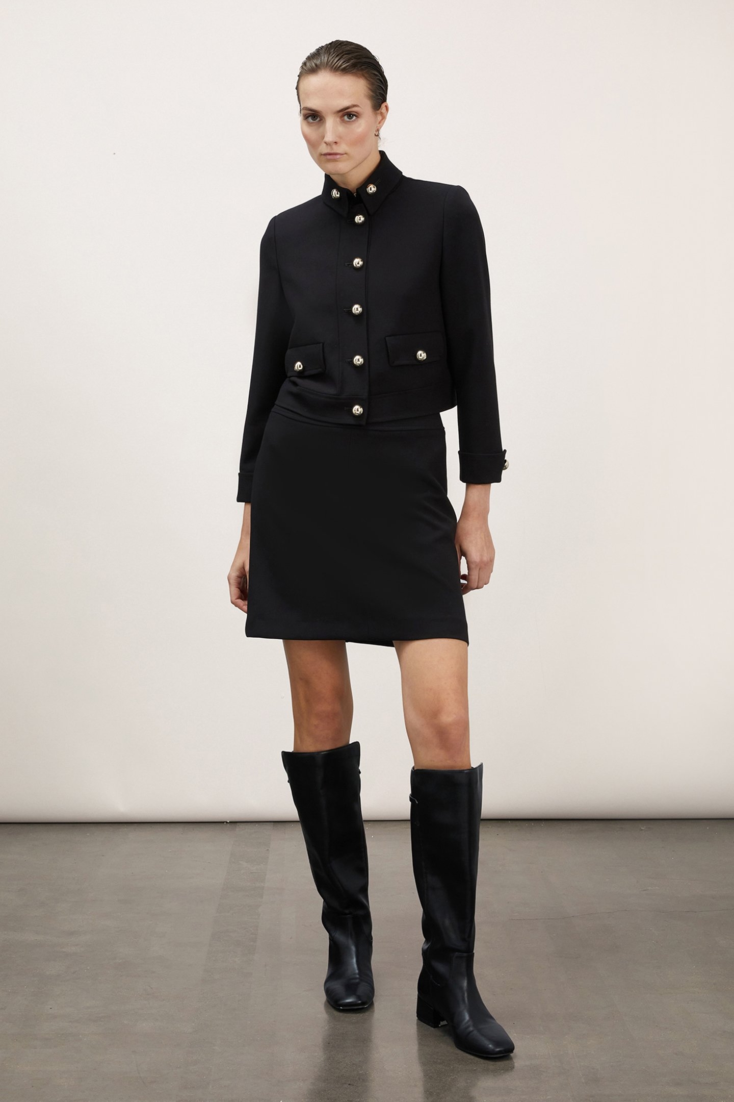 SHORT SINGLE BREASTED JACKET BLACK 3