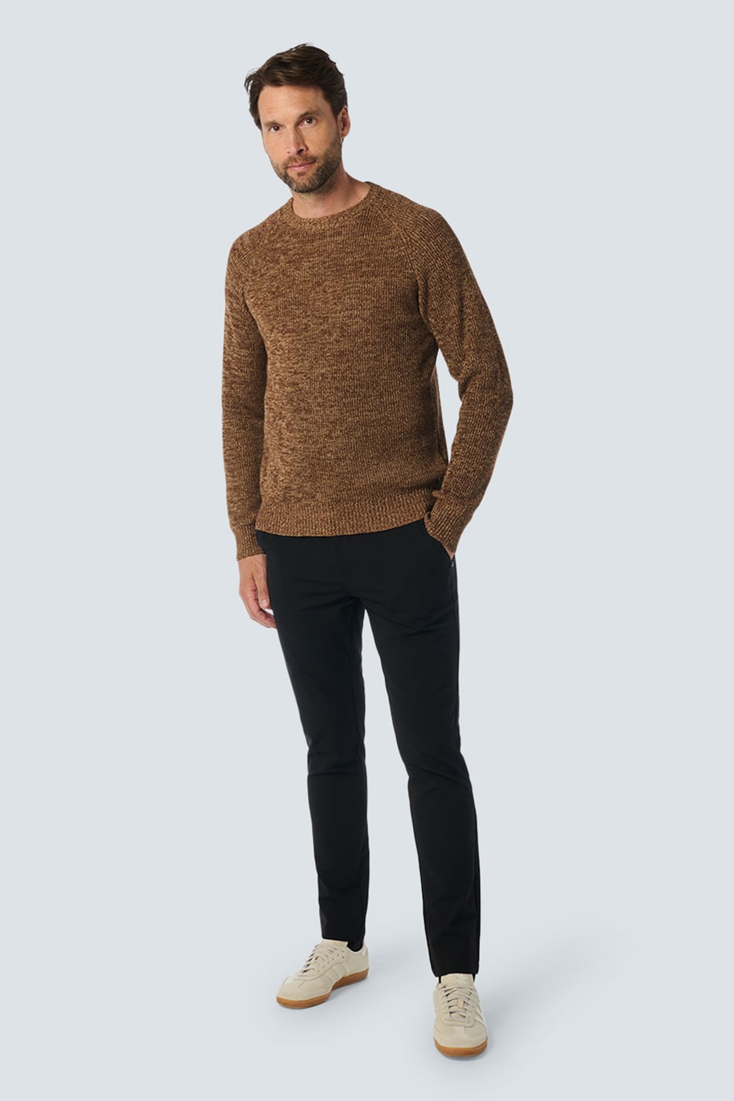PULLOVER CREWNECK 3 COLOURED RIB BROWN 3