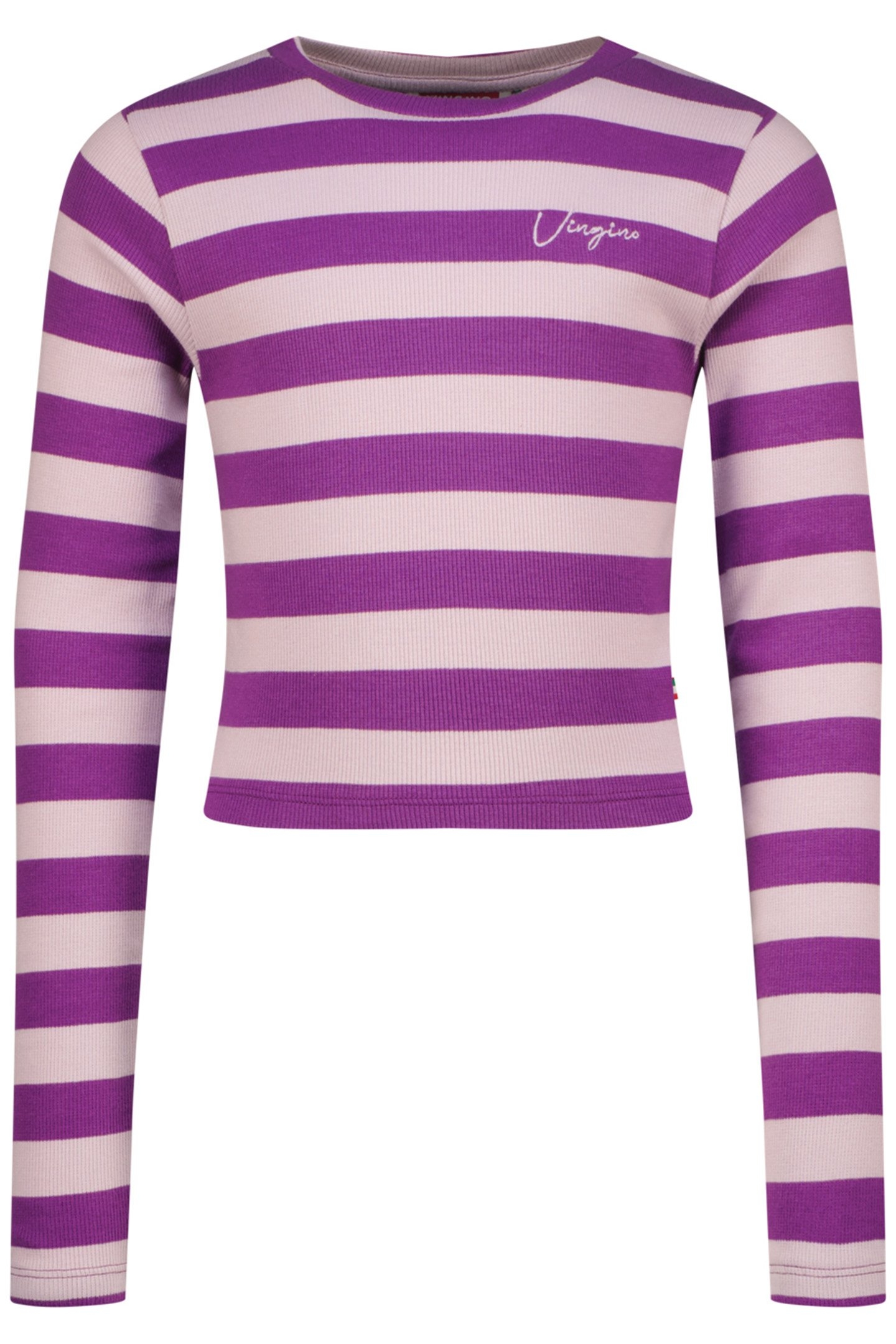 GIRLS G-BASIC-CROP RIB STRIPE SINGLET GLOSS LILAC 1