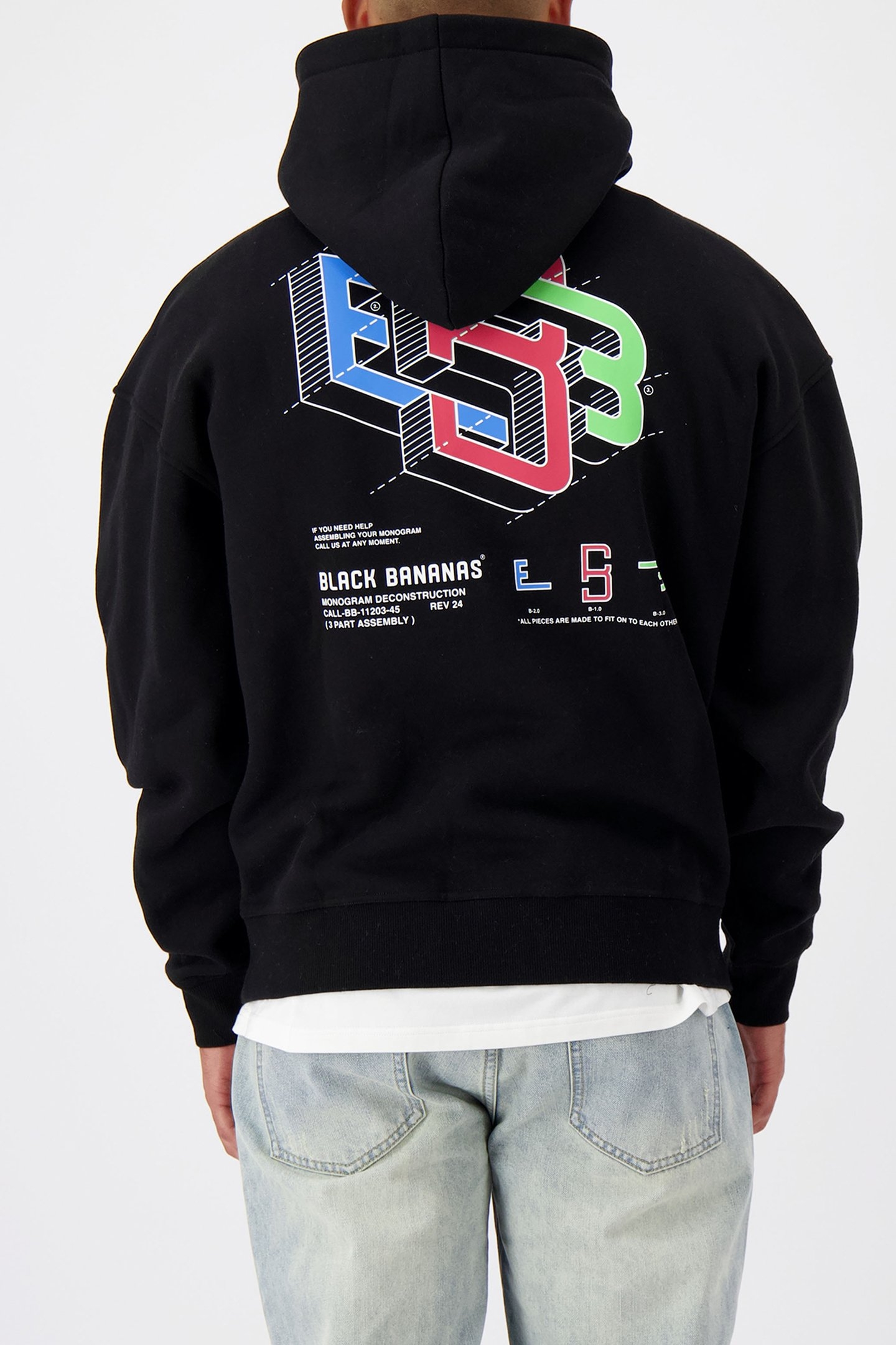 DECONSTRUCTION HOODIE BLACK 2