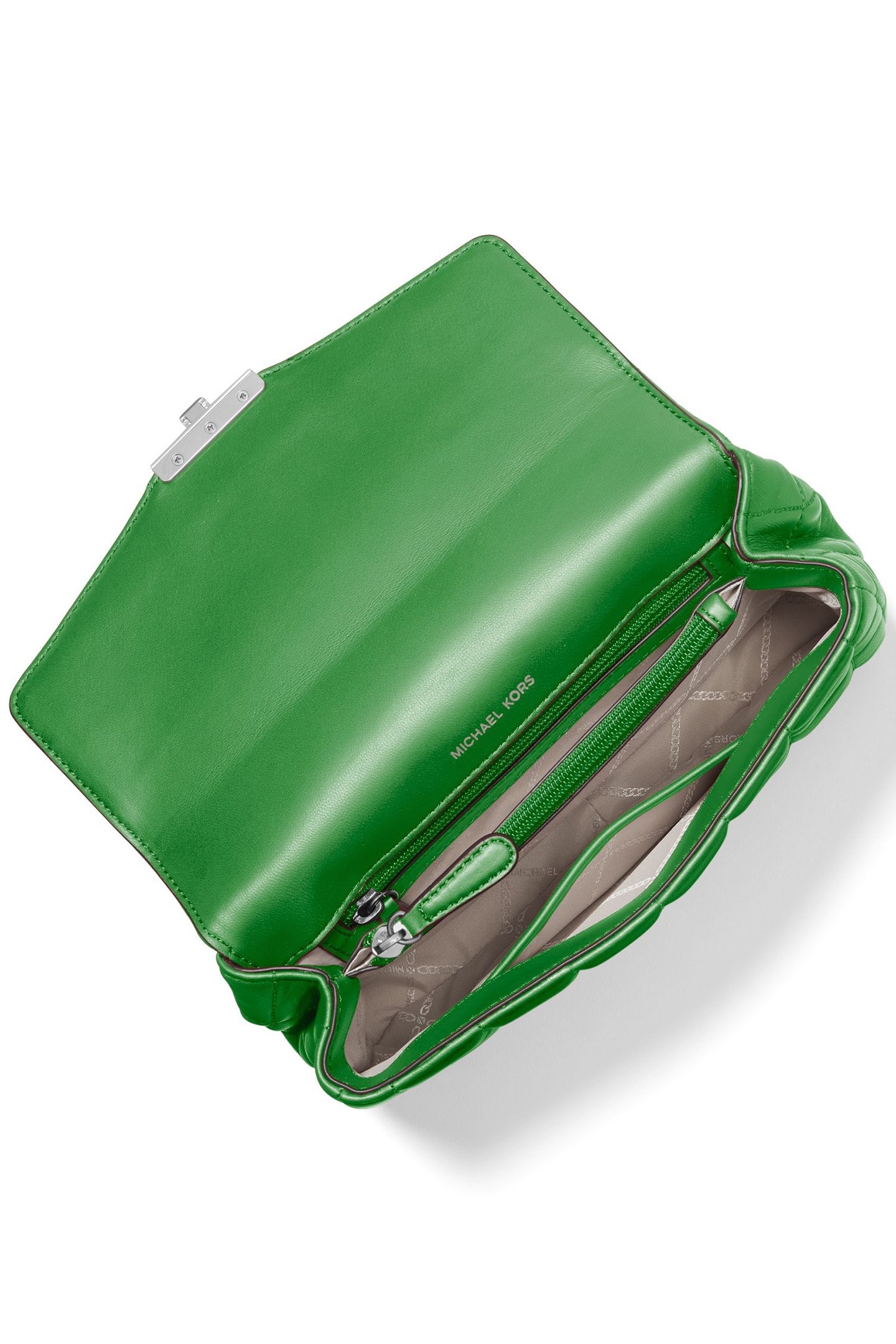 PADDED CHAIN SHOULDER BAG IN GREEN 3