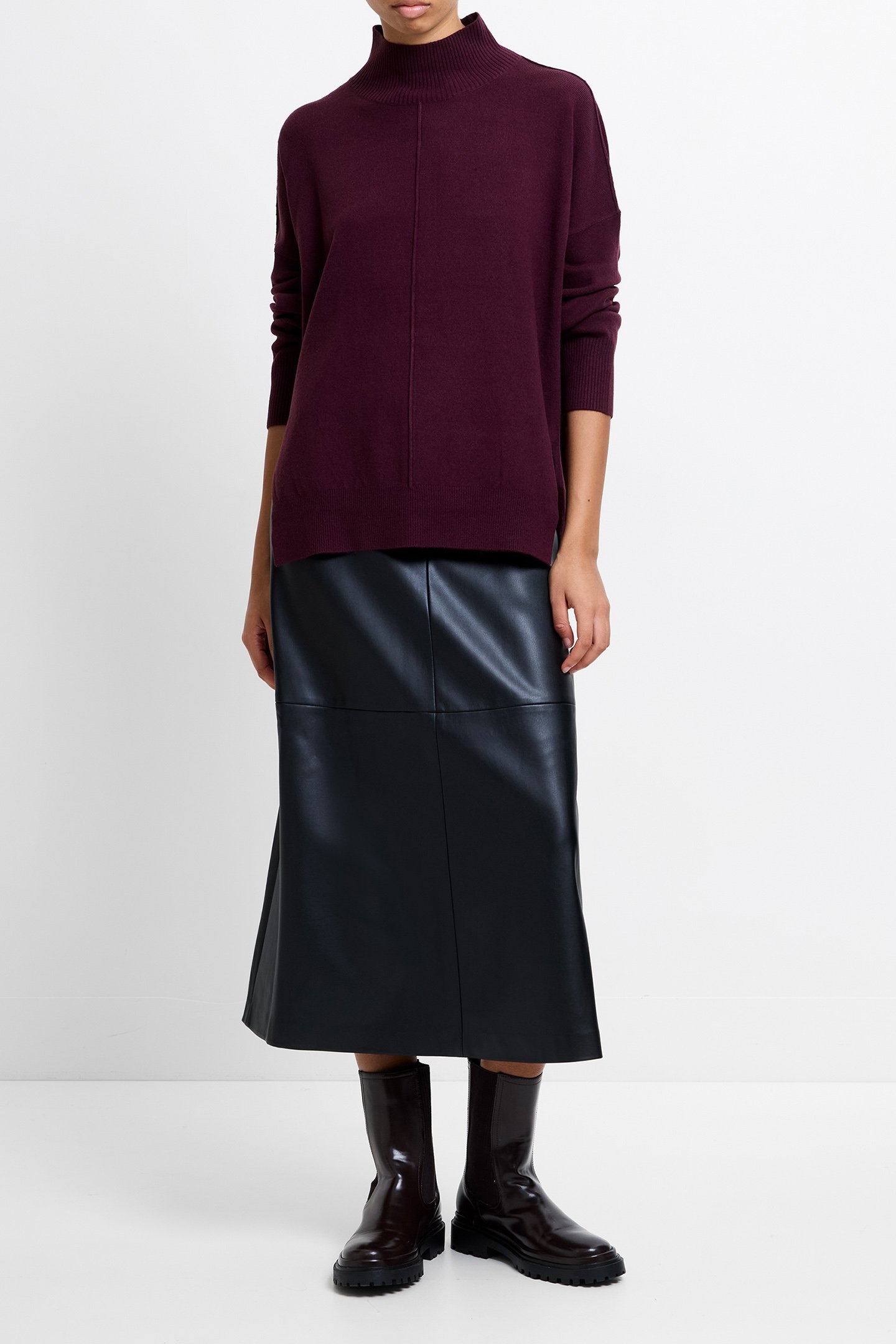 BABYSOFT HIGH NECK SEAM JUMPER BURGUNDY RED 3