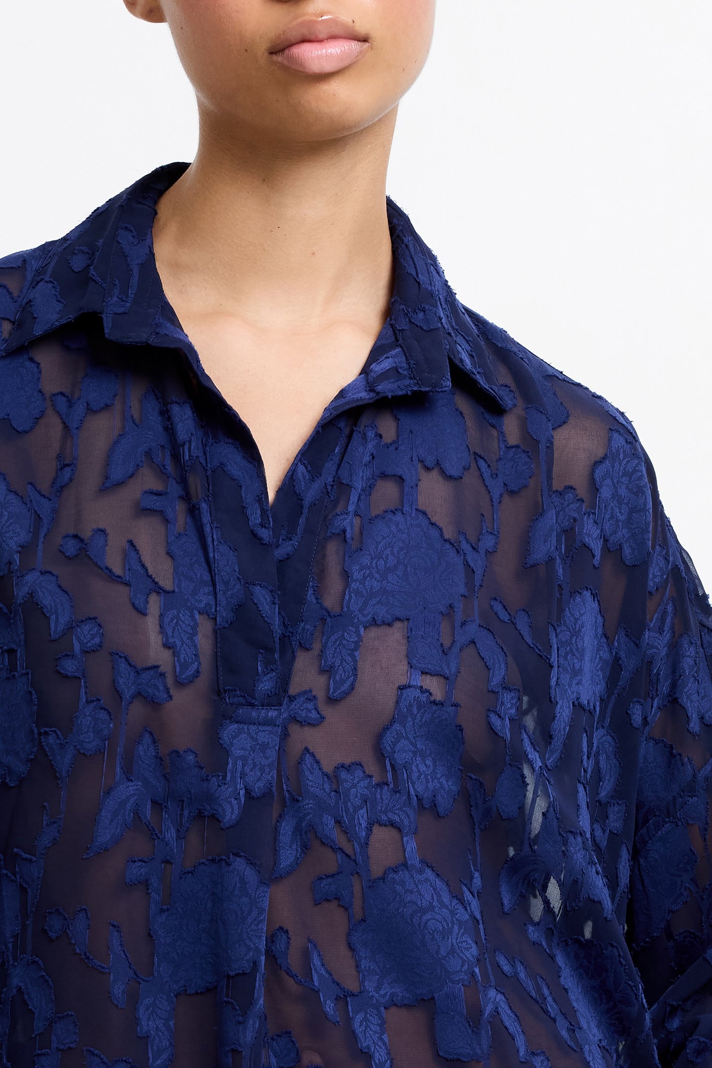 BURNOUT SATIN POPOVER MIDNIGHT 4