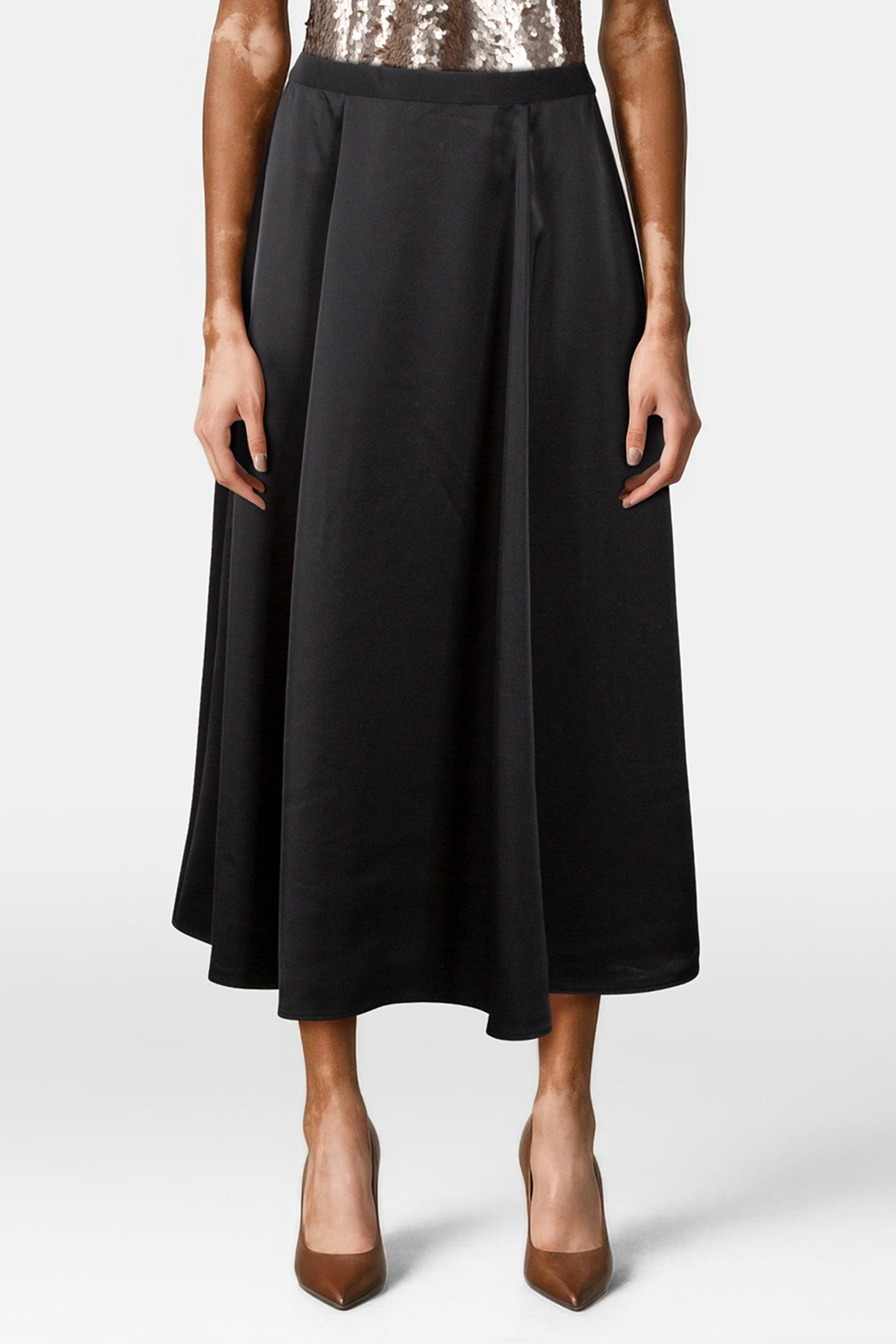 JAROD - BLACK SATIN MIDI SKIRT 2
