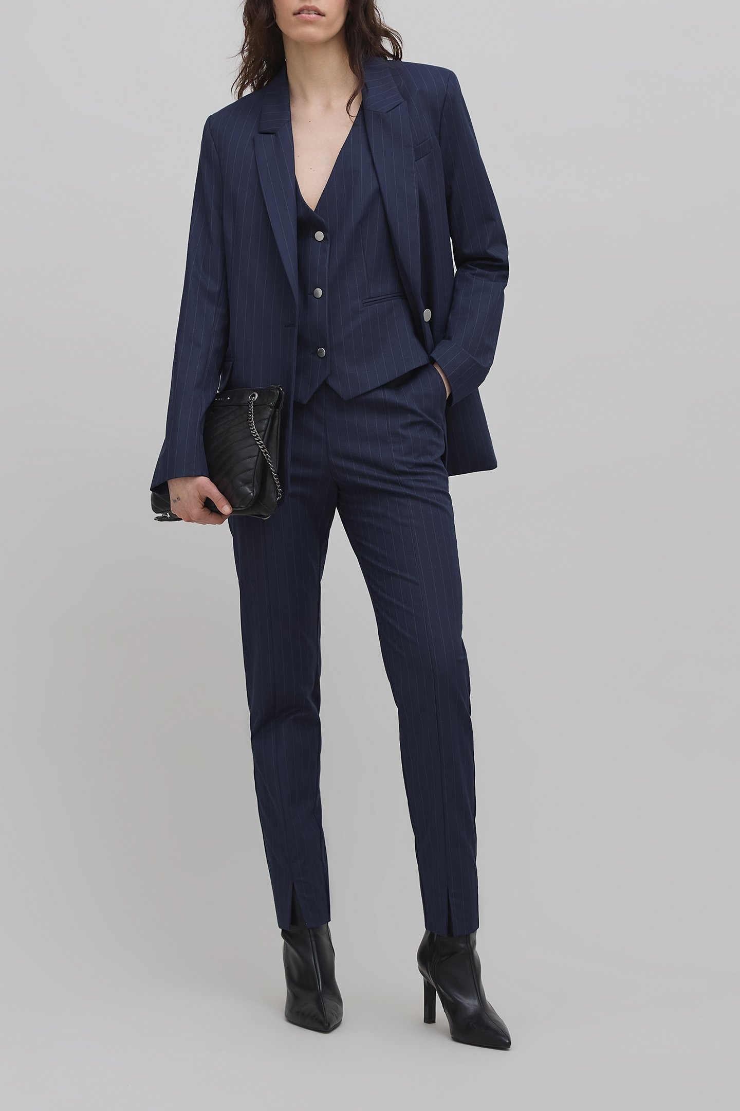 NAVY TENNIS STRIPE SUIT VEST NAVY 4