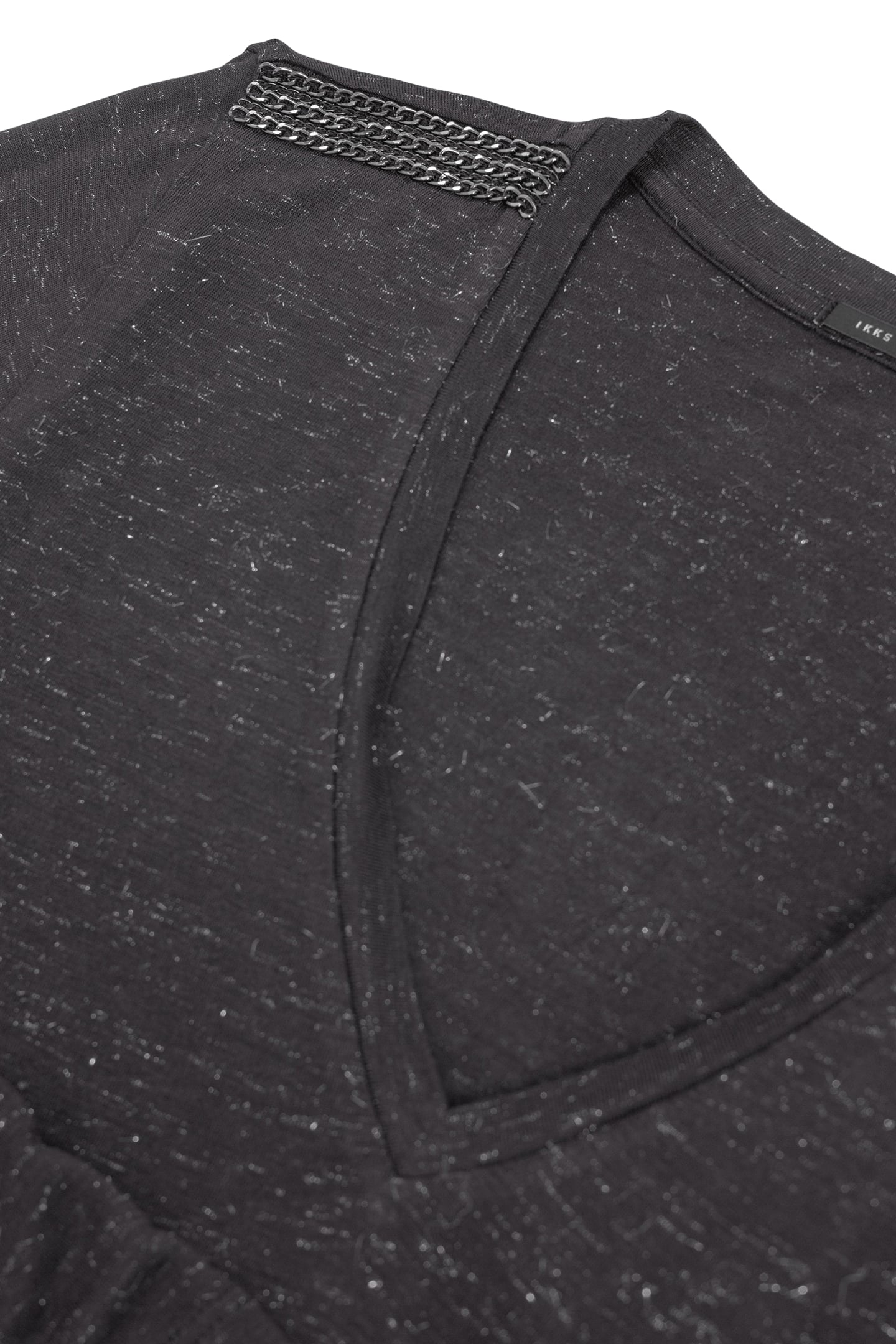 GREY LUREX MESH TEE-SHIRT WITH CURB CHAIN DESIGN GREY 6