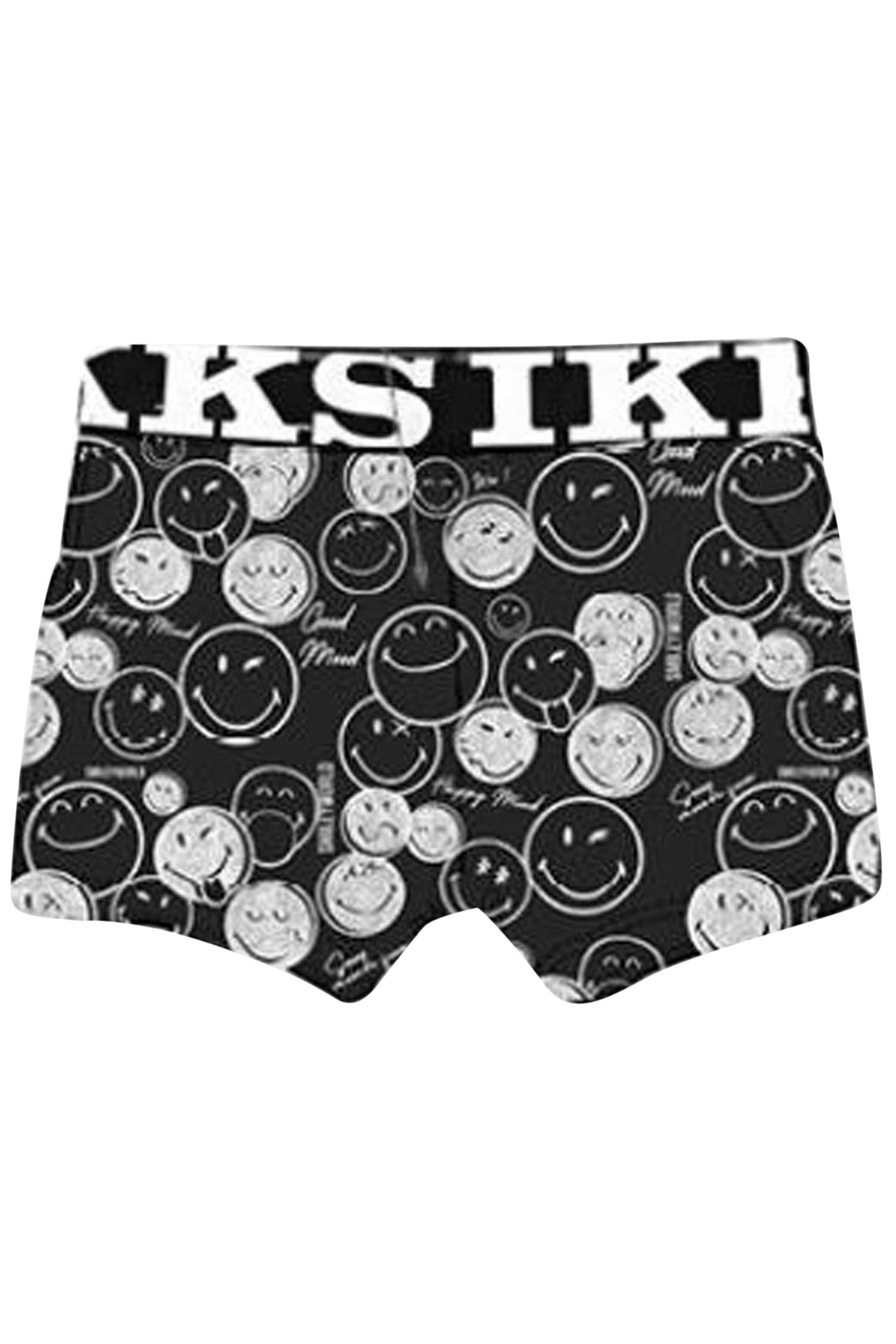 BOYS’ BLACK AND GREY SMILEYWORLD BOXERS 1