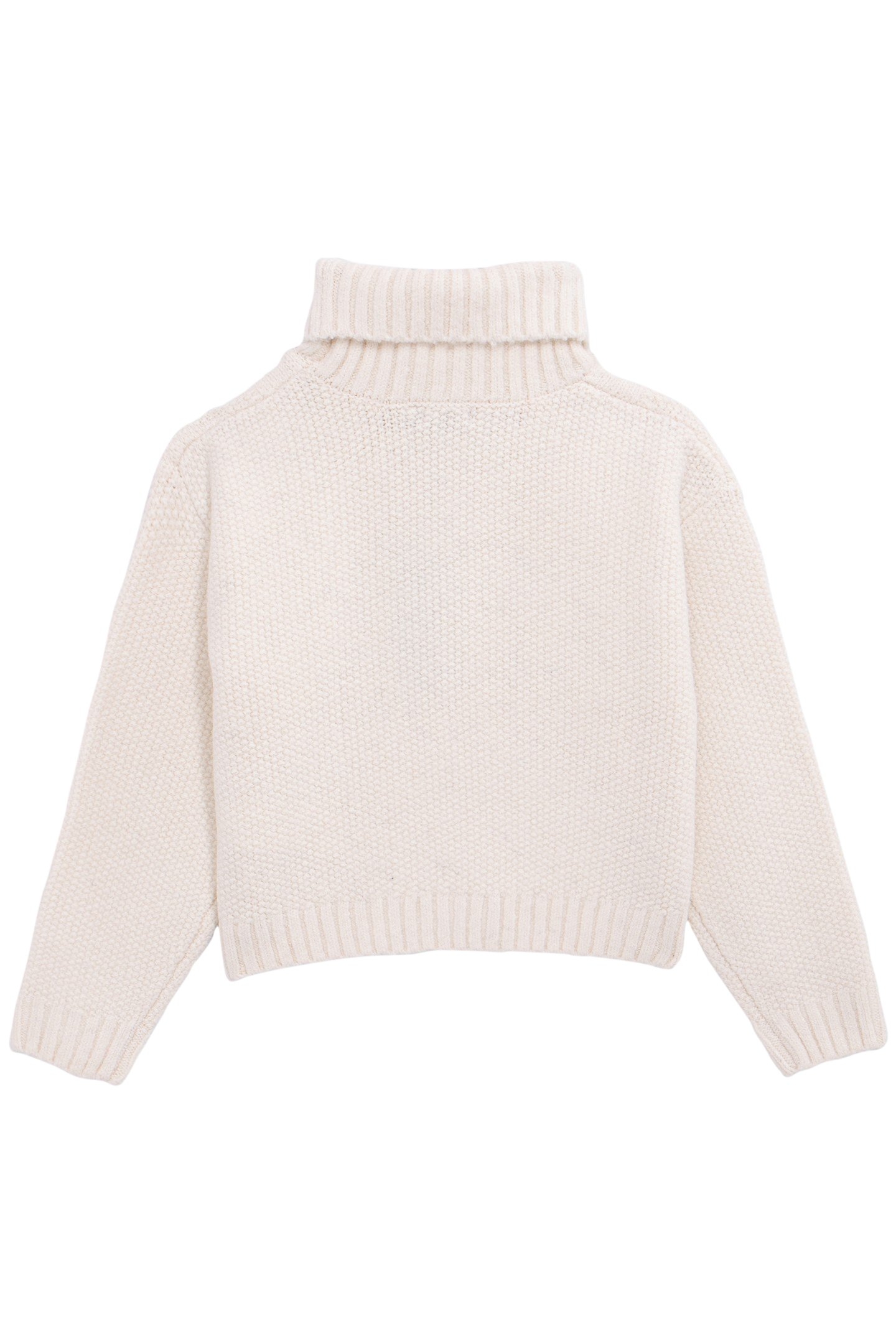 GIRL'S ECRU TURTLENECK KNIT SWEATER 2