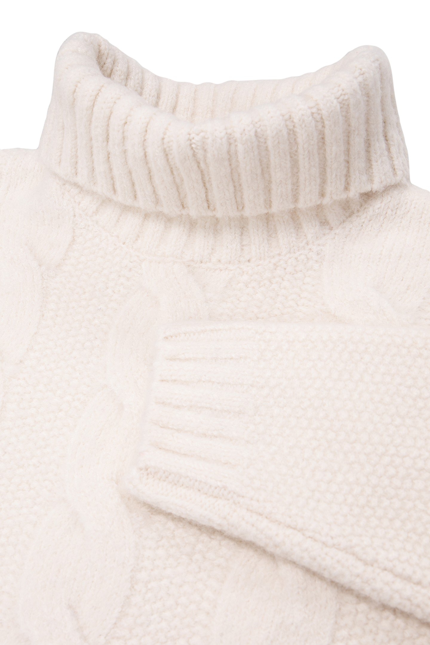 GIRL'S ECRU TURTLENECK KNIT SWEATER 5