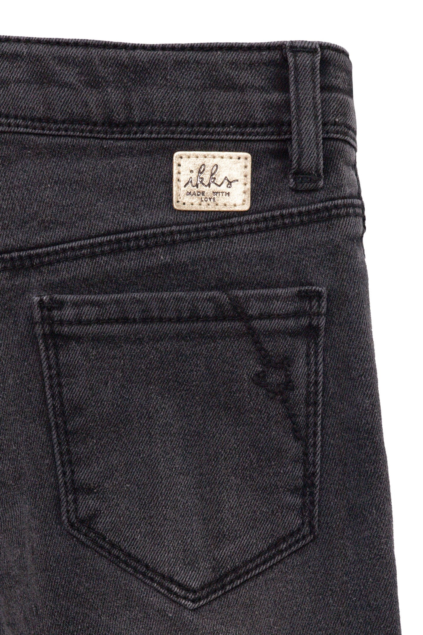 GIRLS' FADED GREY STRAIGHT JEANS WITH EMBROIDERED POCKETS 6