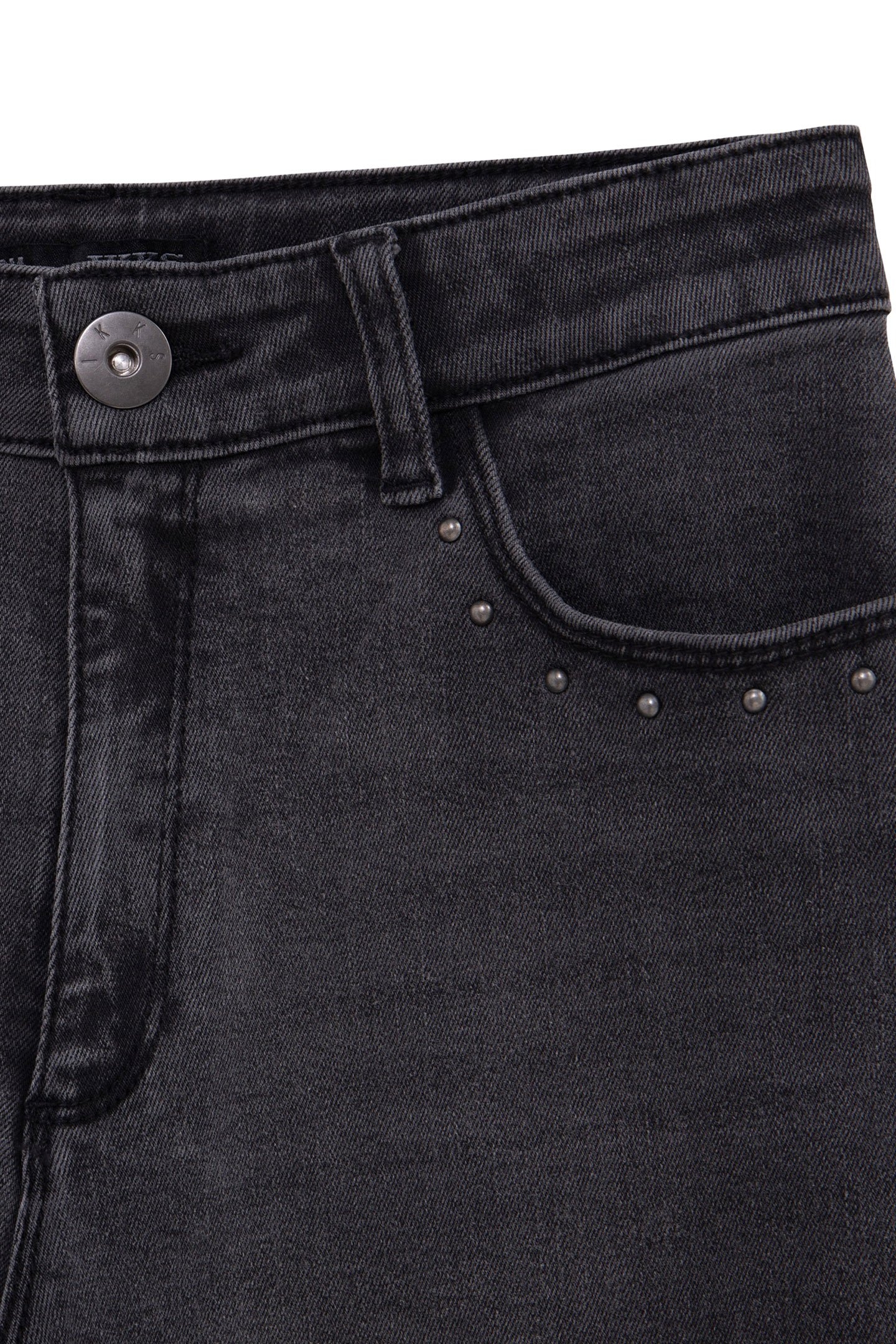 GIRL'S MOM GREY STUDDED JEANS 3