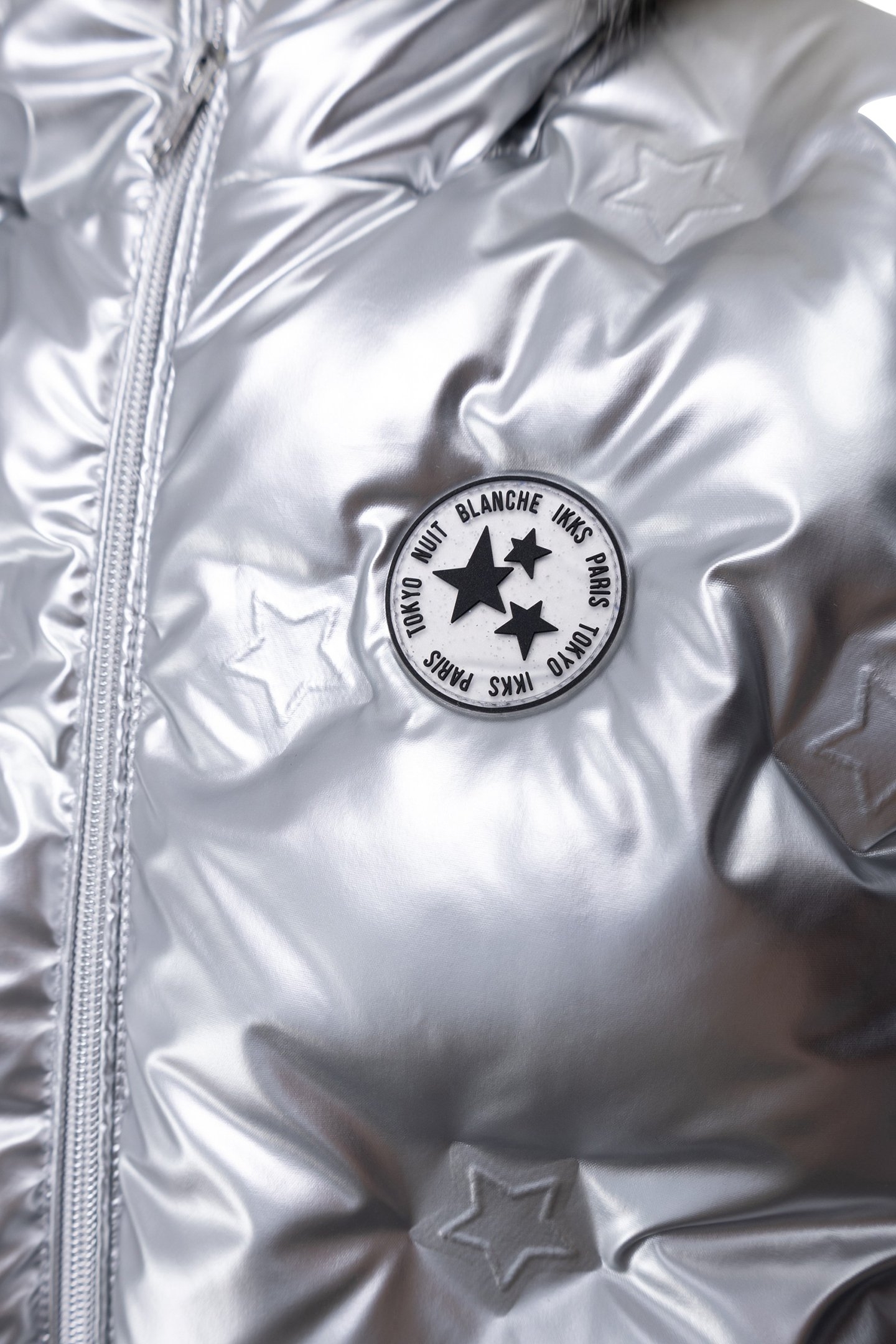 GIRL'S SILVER POLKA DOT HEAT-SEALED NYLON PADDED JACKET 6