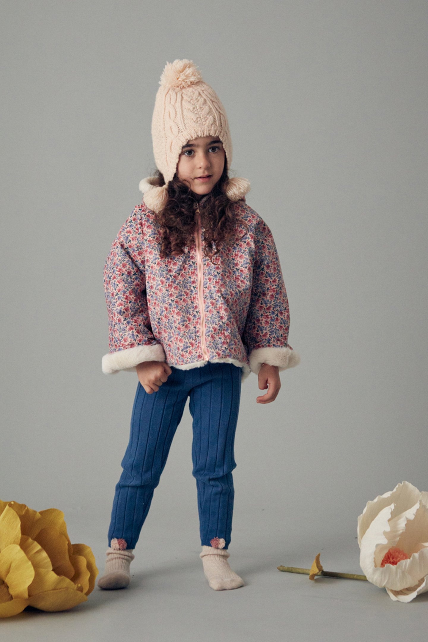 REVERSIBLE COAT FELVET BLUSH FLORAL WORLD 1