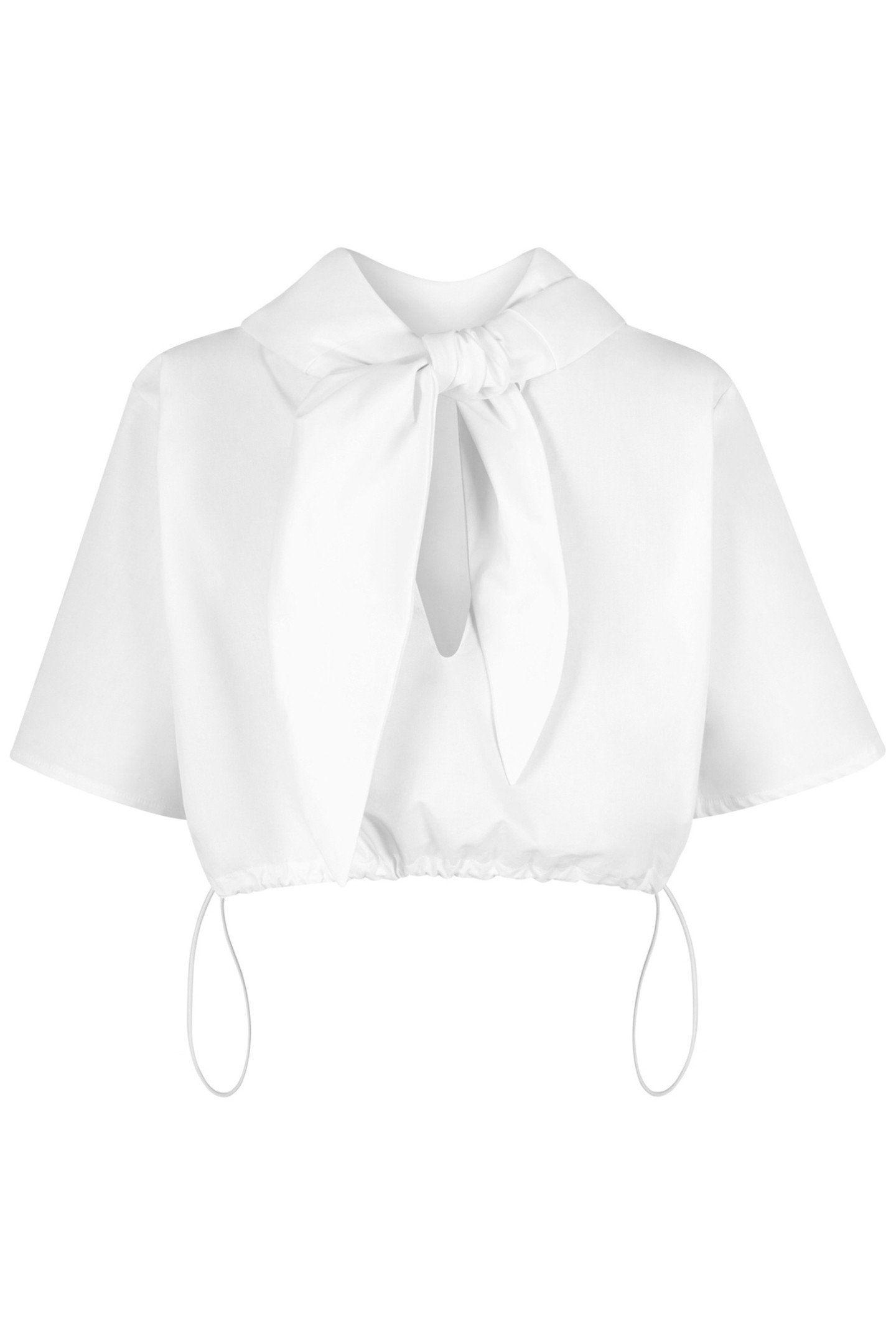DRAWSTRING CROPPED TOP WHITE 2