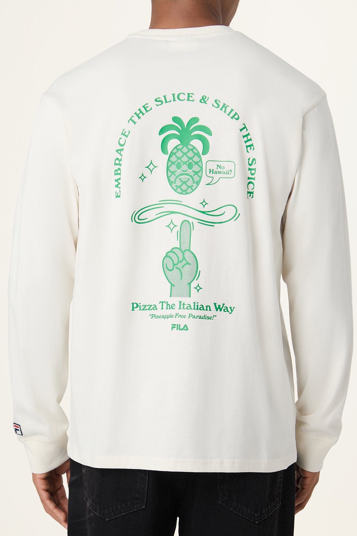 NAVIGLI PIZZA RELAXED GRAPHIC LONG SLEEVE T-SHIRT EGRET 2