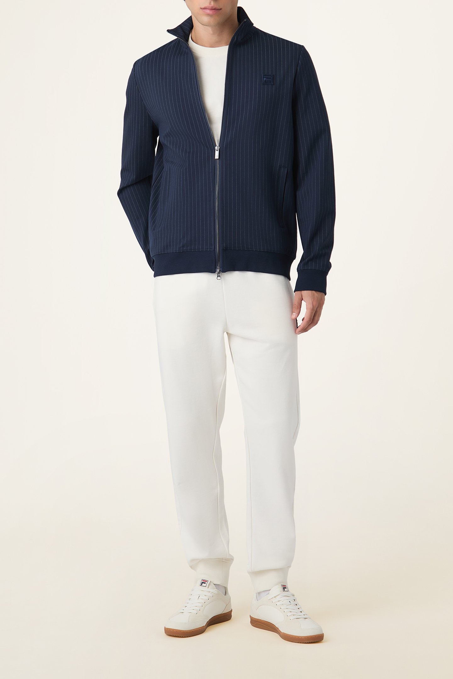 BRERA REGULAR PINSTRIPED TRACK JACKET BLACK IRIS / EGRET STR 3