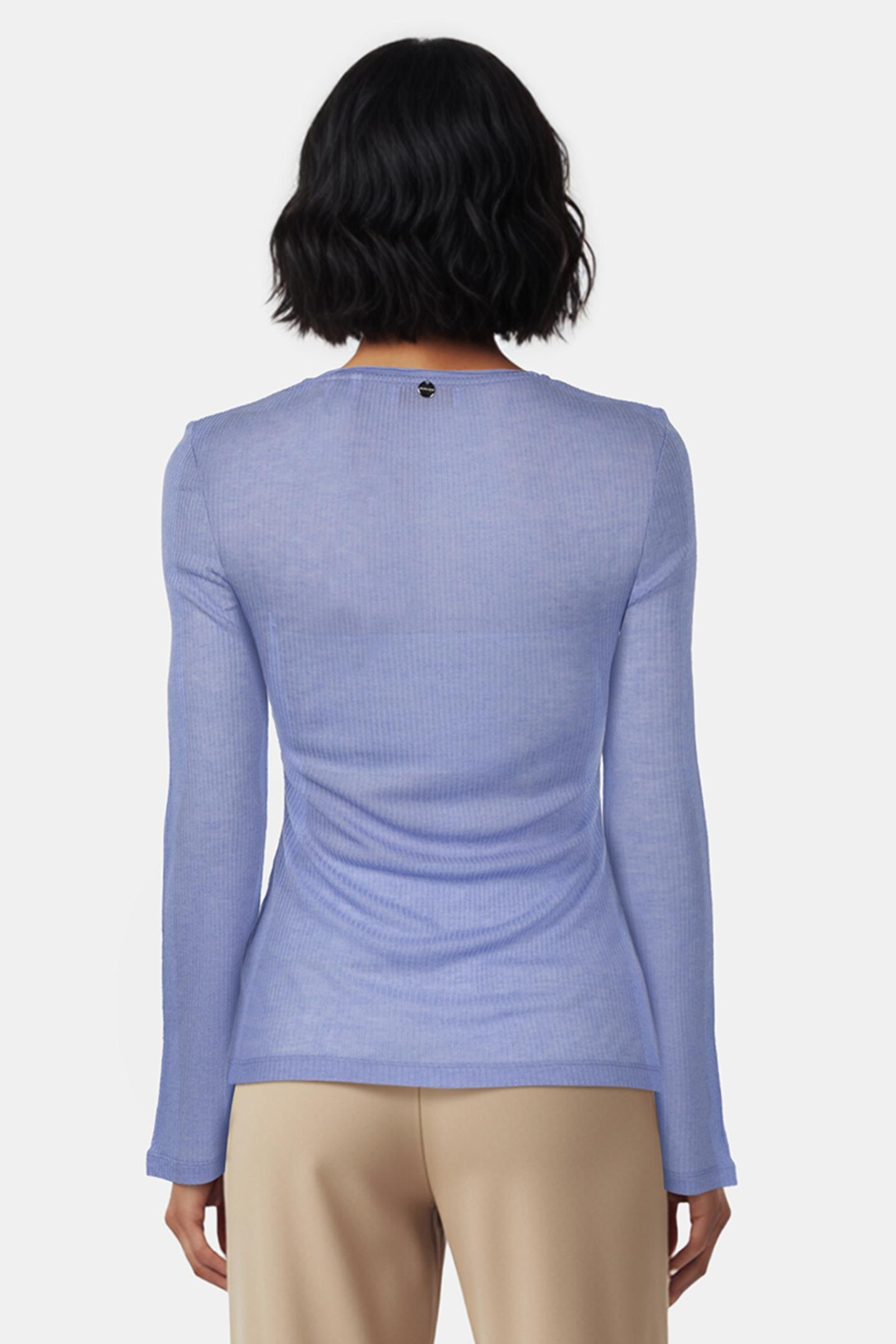 TENCEL WOOL RIB LONGSLEEVE FROSTY LAVENDER 3