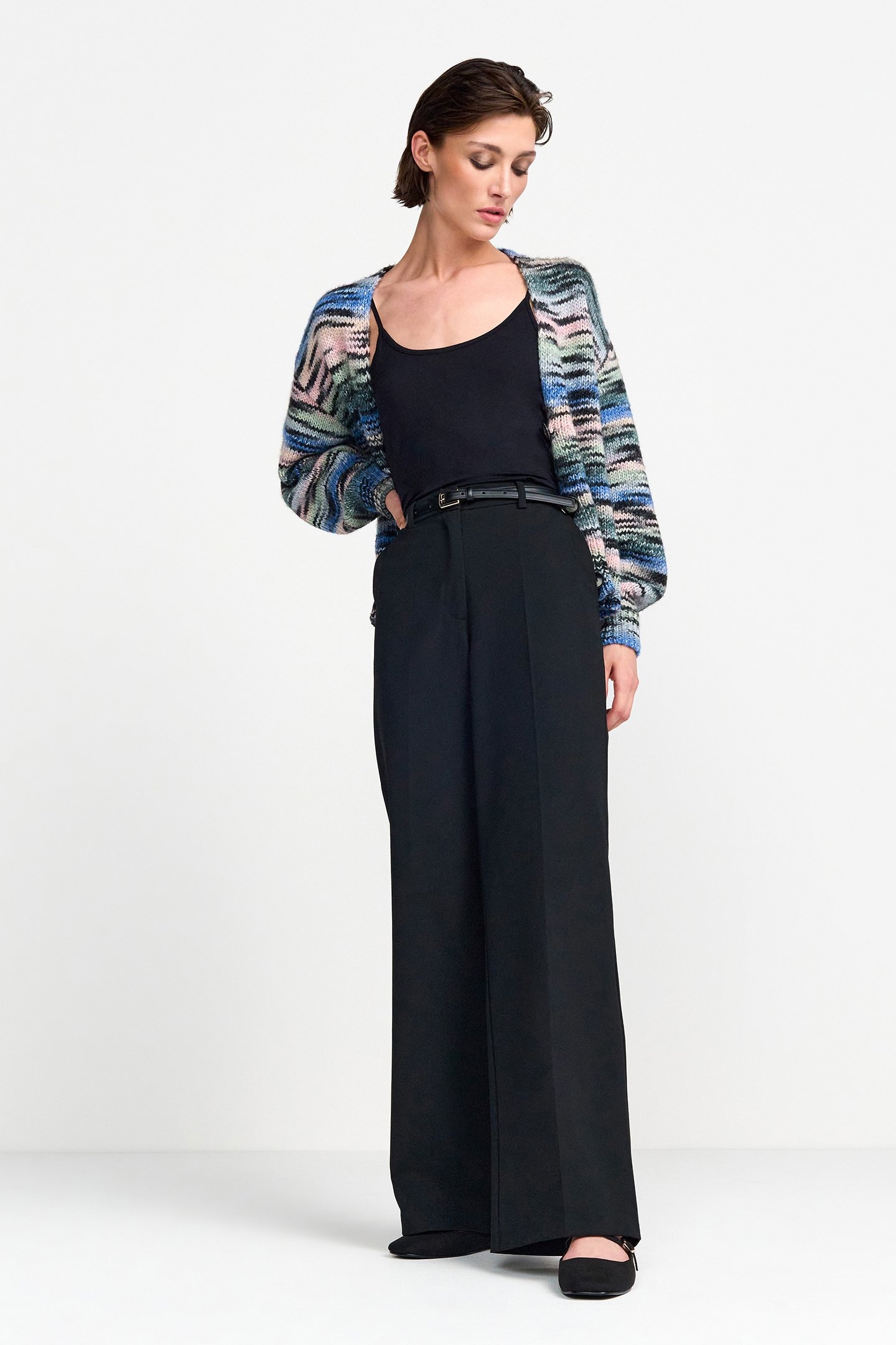 WIDE LEAG PLEATED PANTS BLACK 2