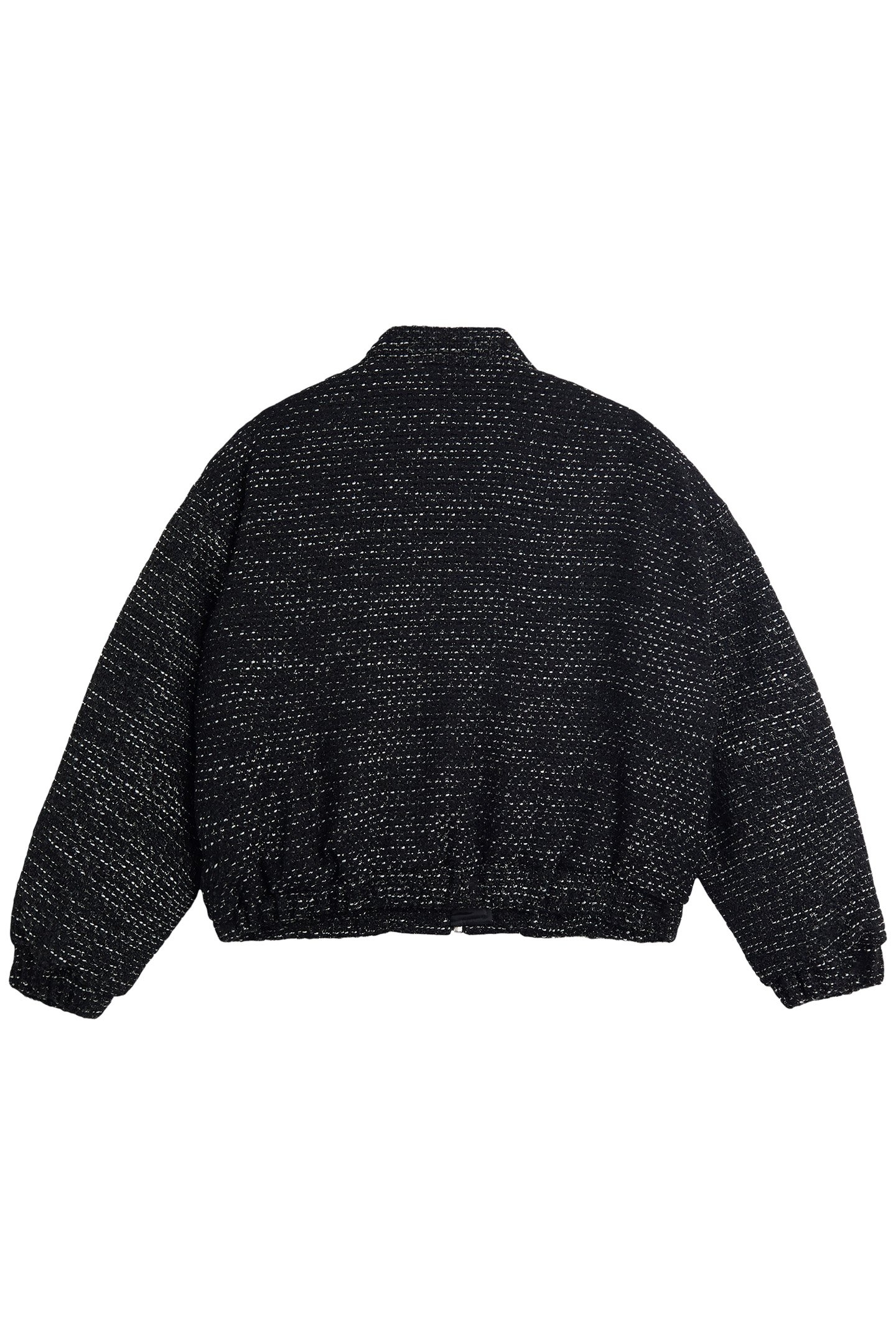 THE BLACK SPARKLY TWEED BOMBER JACKET 4