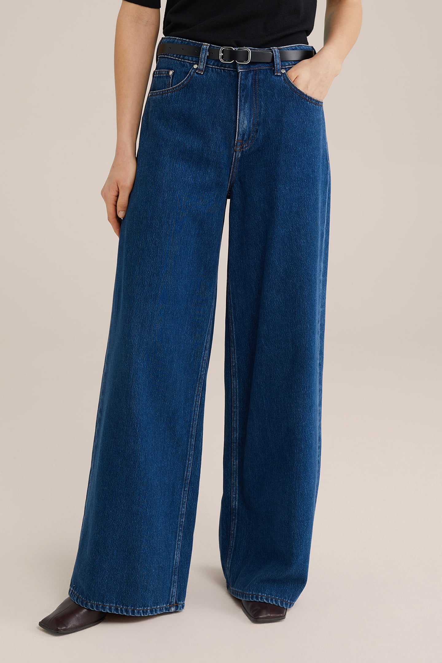 5-POCKET HIGH WAIST DARK BLUE 1