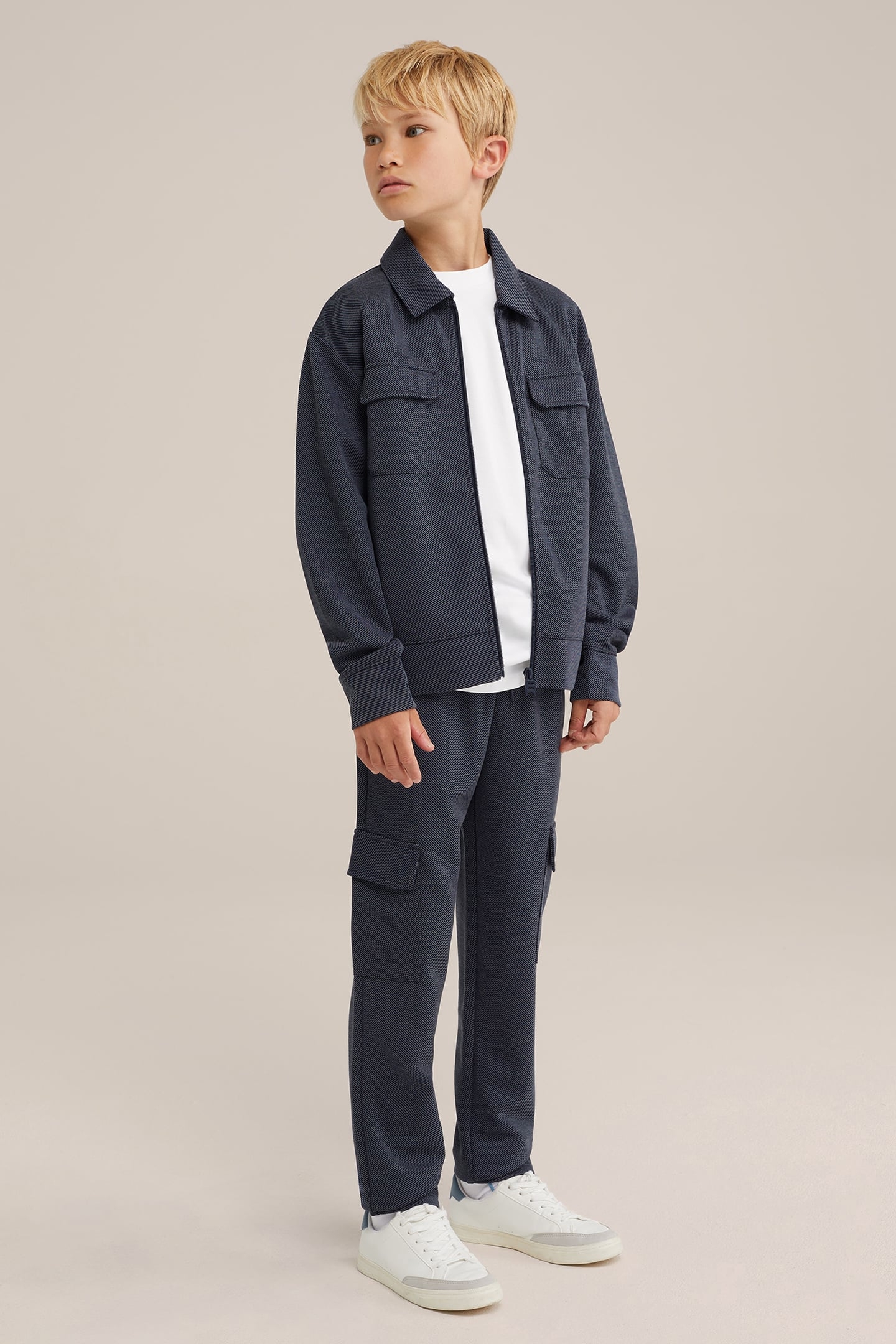 CARDIGAN WITH ZIPPER NAVY BLUE 2