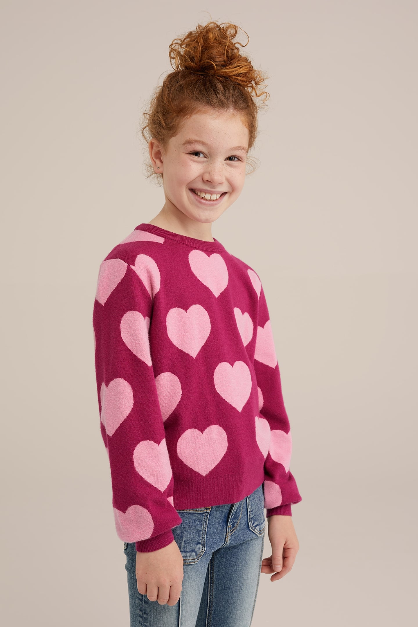 GEBREIDE TRUI BRIGHT PINK 1