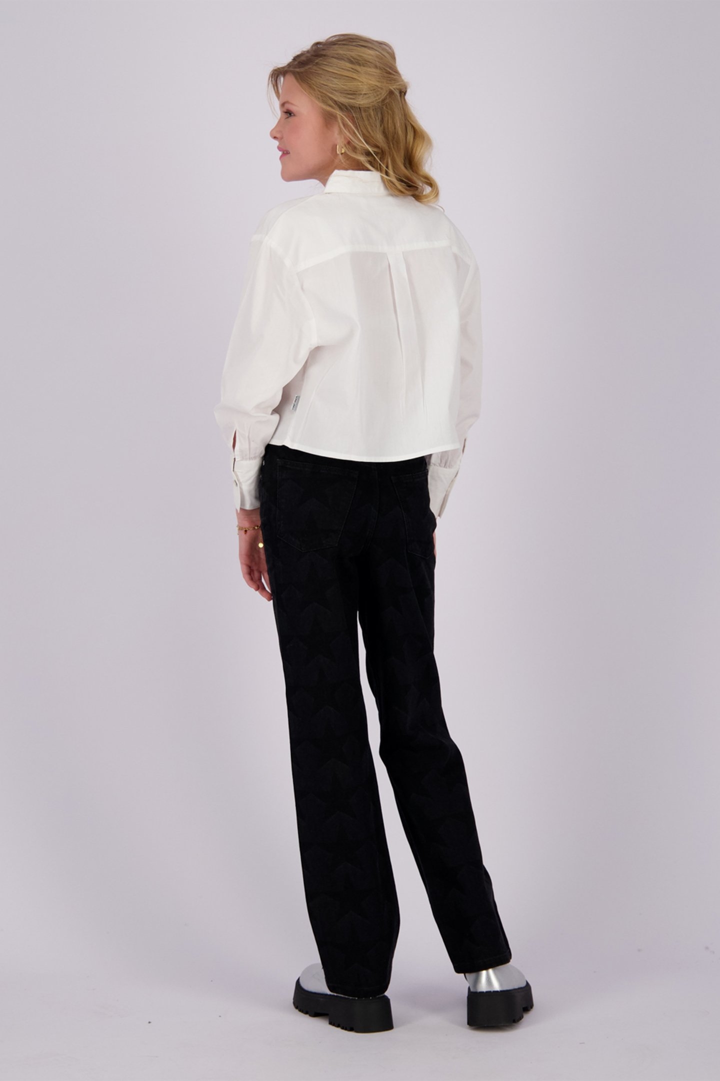 GIRLS CATO STAR JEANS WASHED BLACK 2