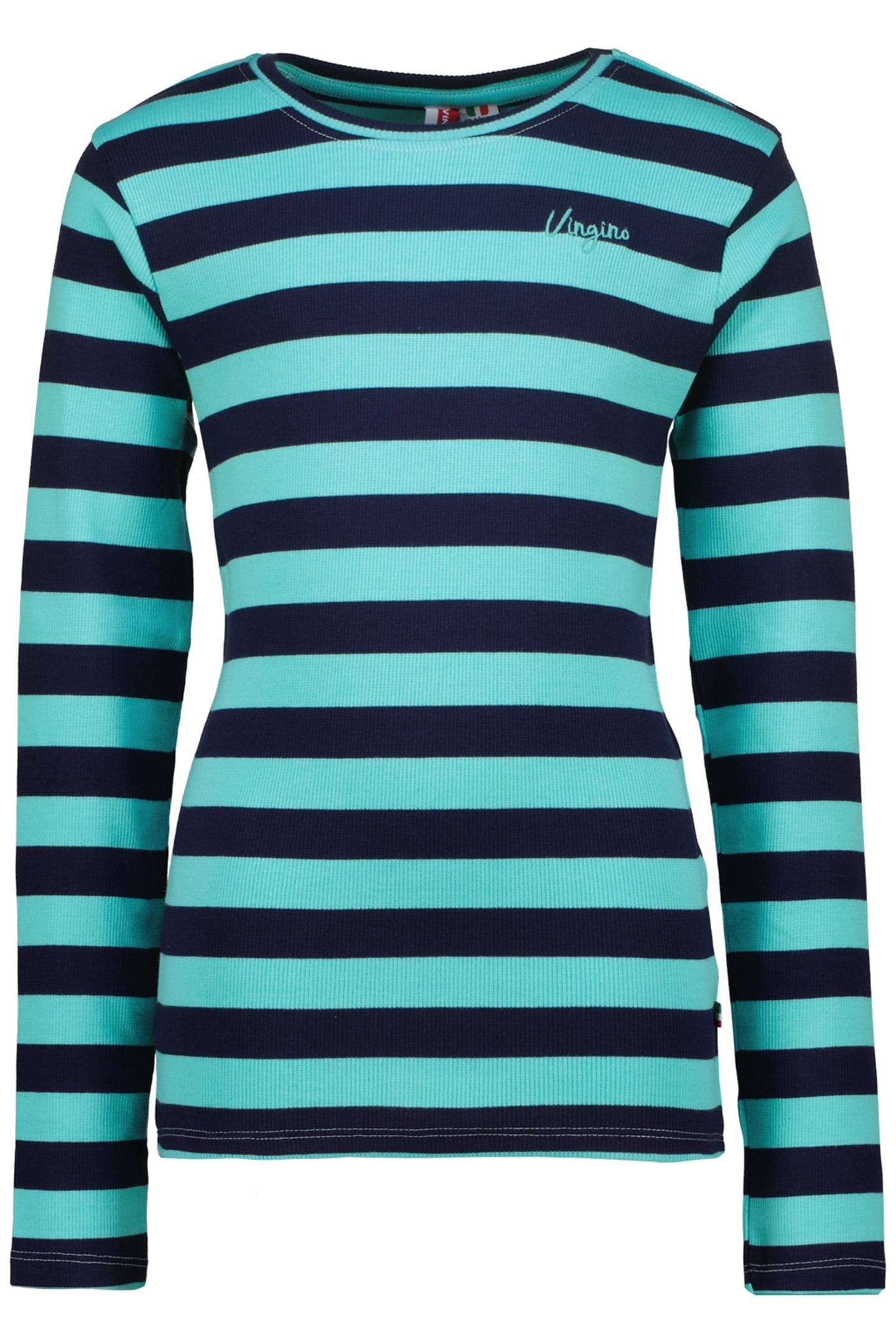 GIRLS G-BASIC-RIB STRIPE T-SHIRT ARTIC BLUE 1