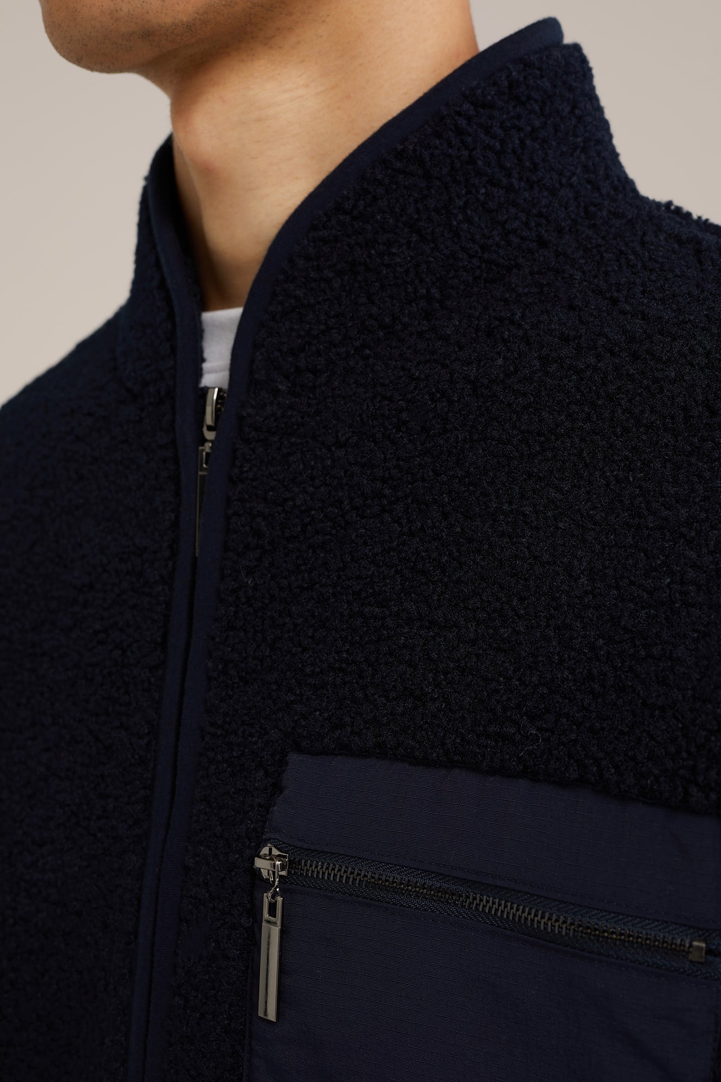 CARDIGAN WITH ZIPPER NAVY BLUE 6