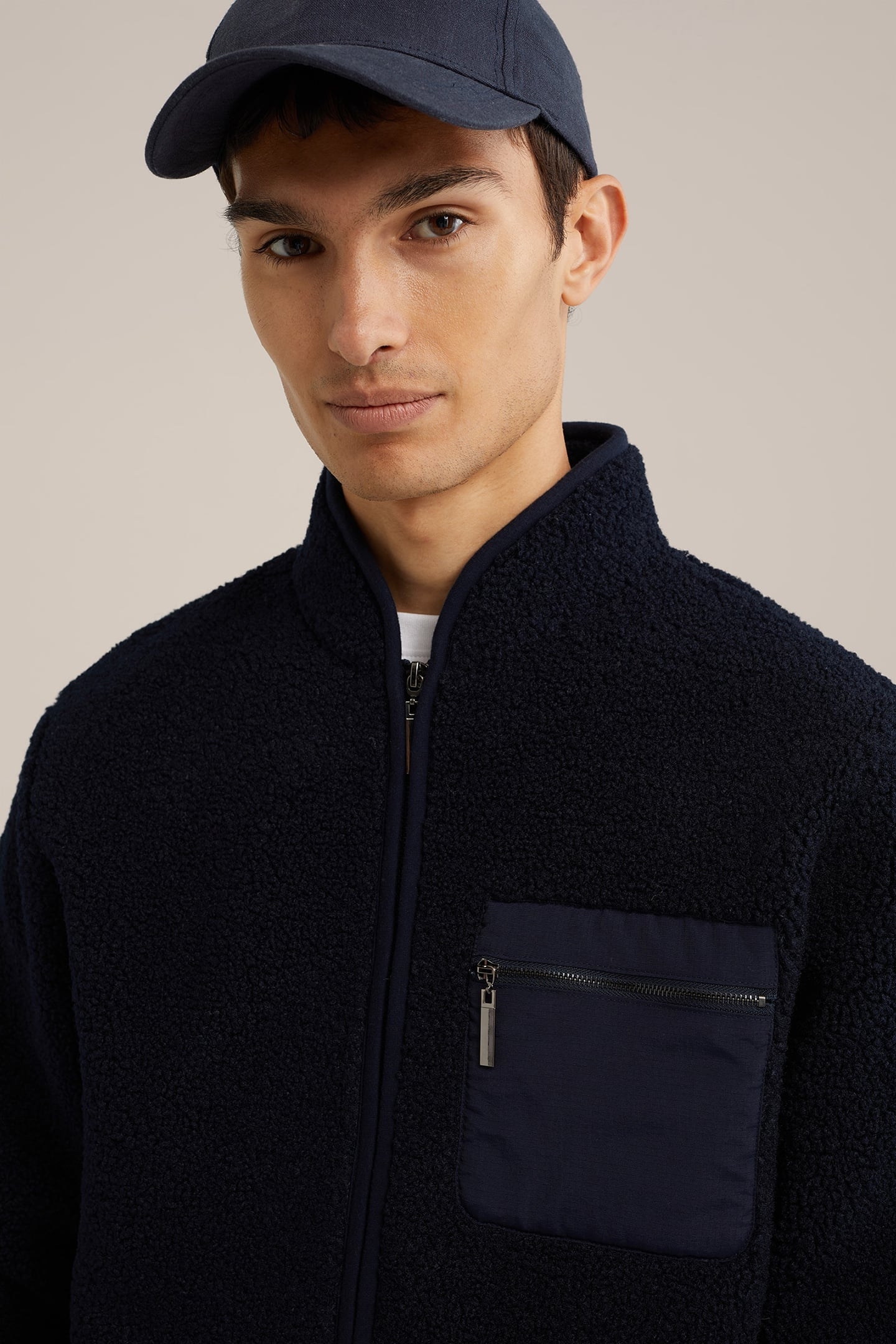 CARDIGAN WITH ZIPPER NAVY BLUE 5