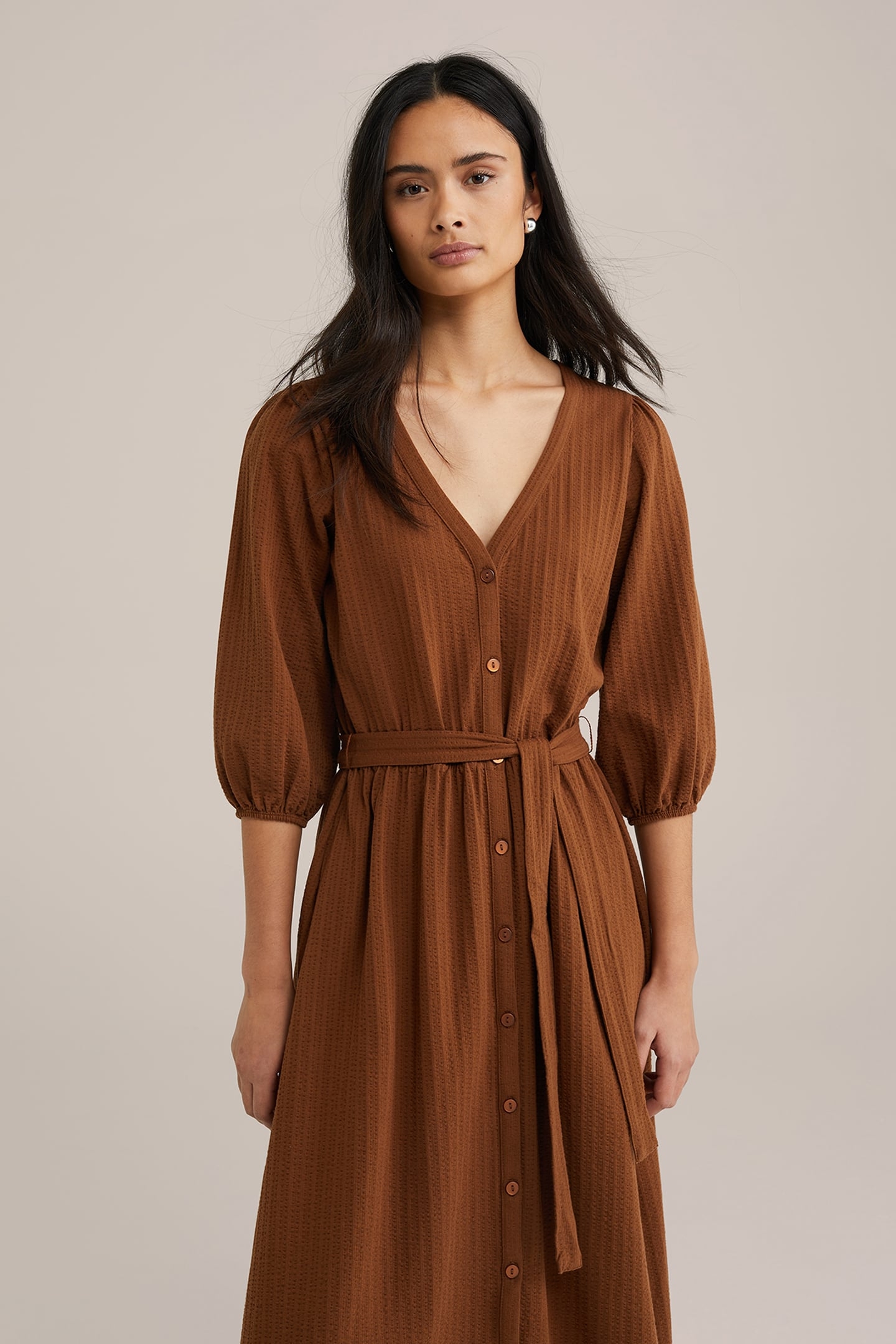 DRESS MIDI DARK BROWN 4