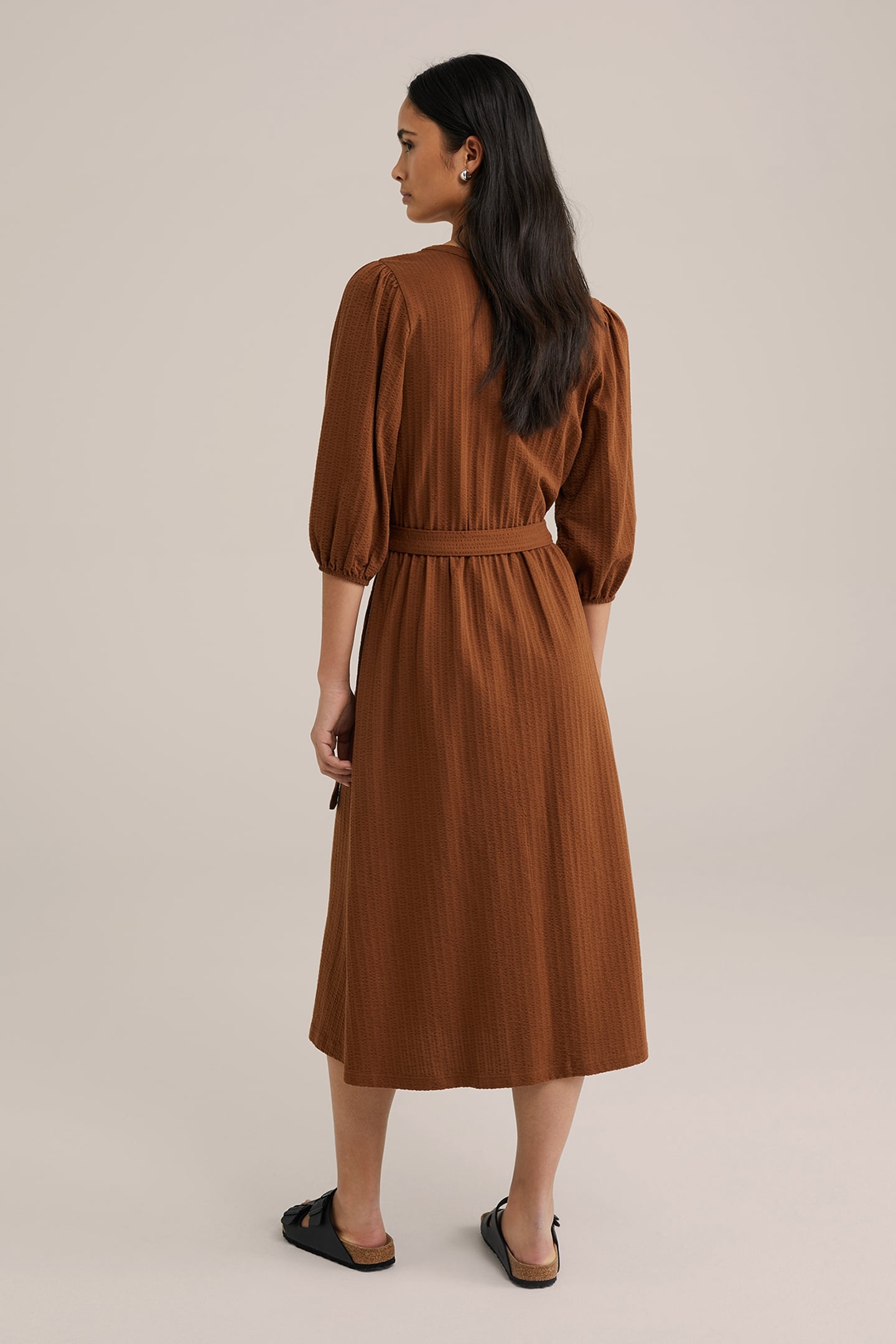 DRESS MIDI DARK BROWN 2