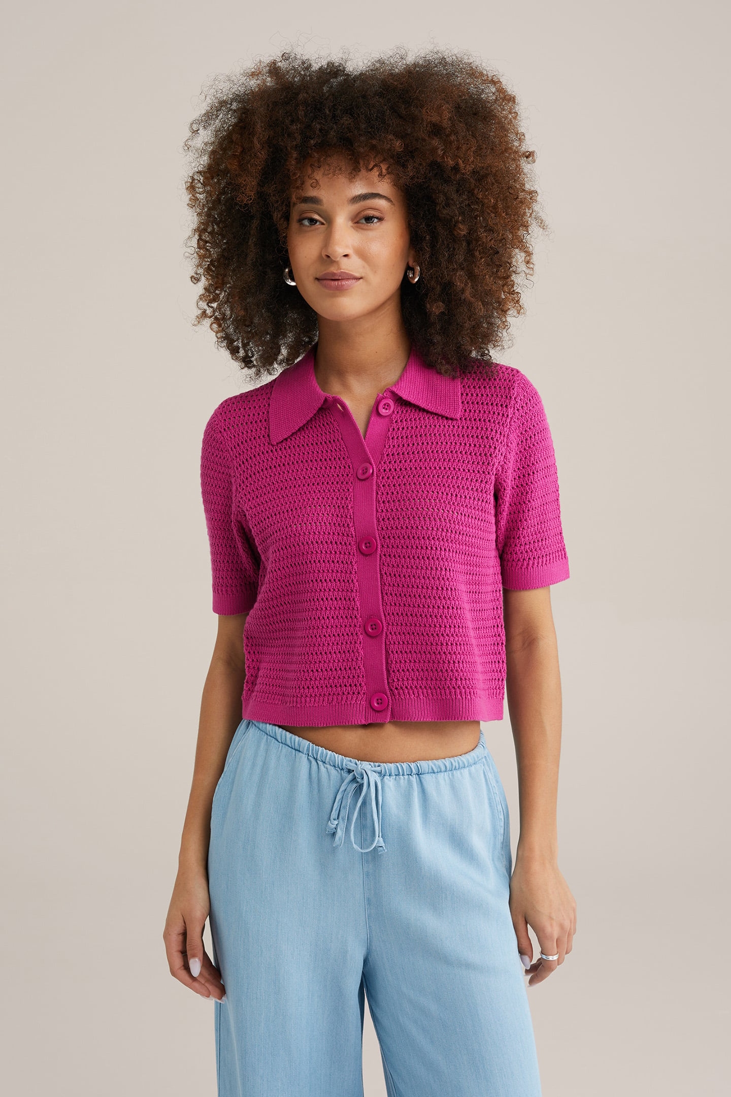 KNITTED CARDIGAN PINK 1