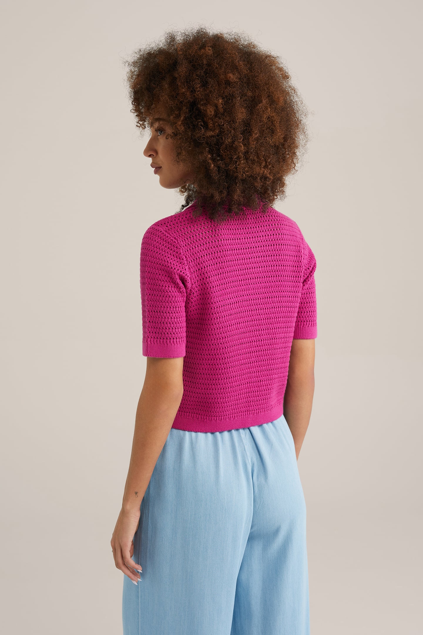 KNITTED CARDIGAN PINK 2