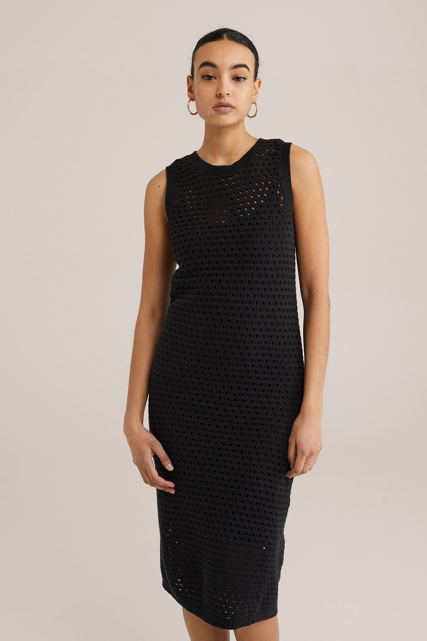 DRESS MID LENGTH BLACK 1