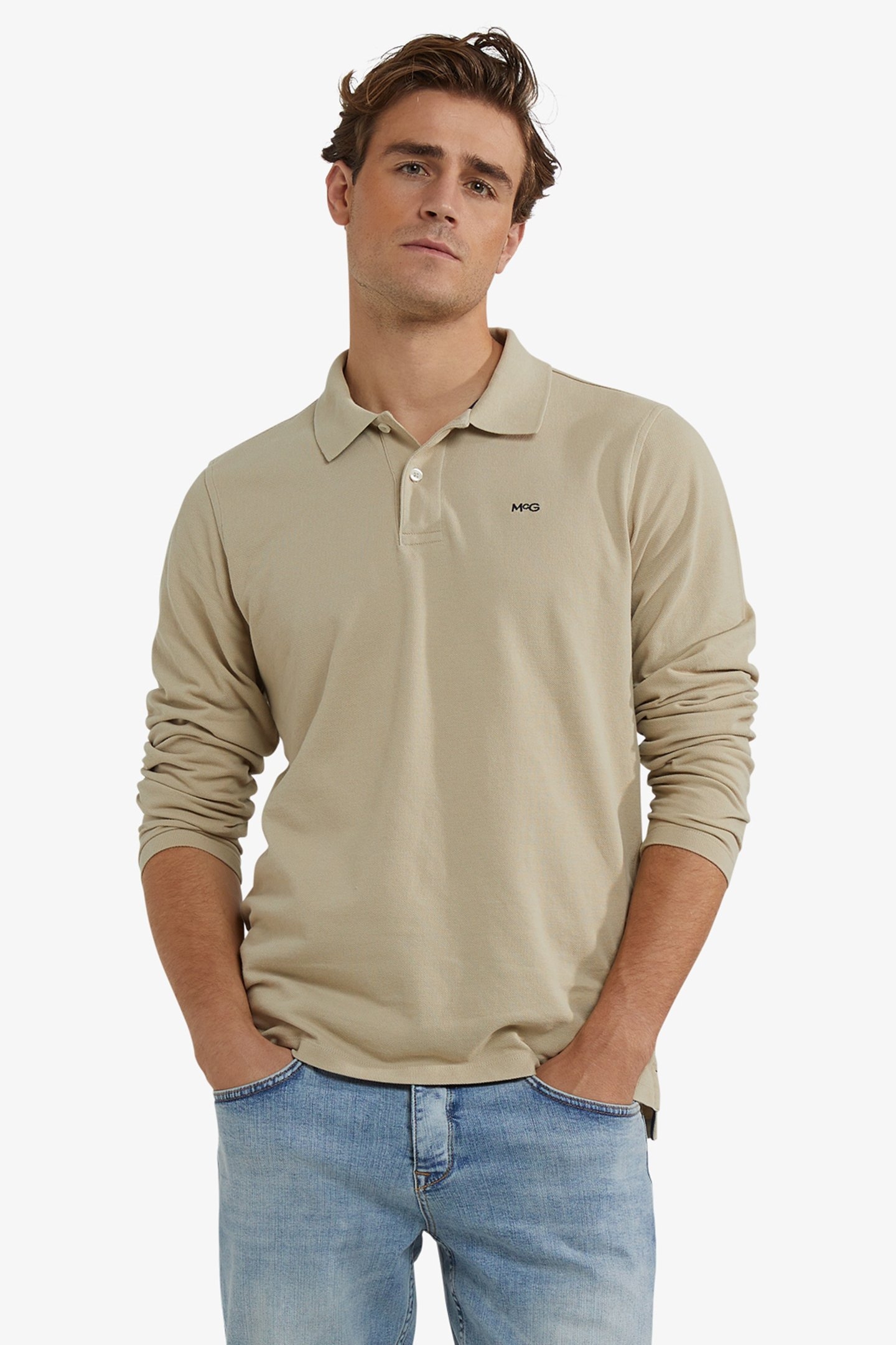 CLASSIC POLO LONG SLEEVES SAND 1