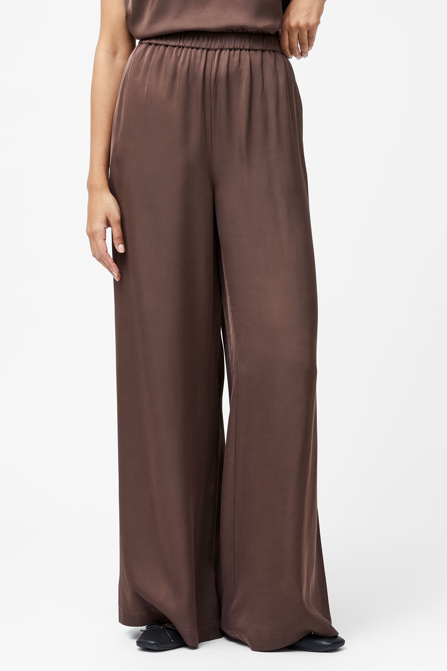 SERA SATIN ELASTICATED TRSR WALNUT BROWN 1